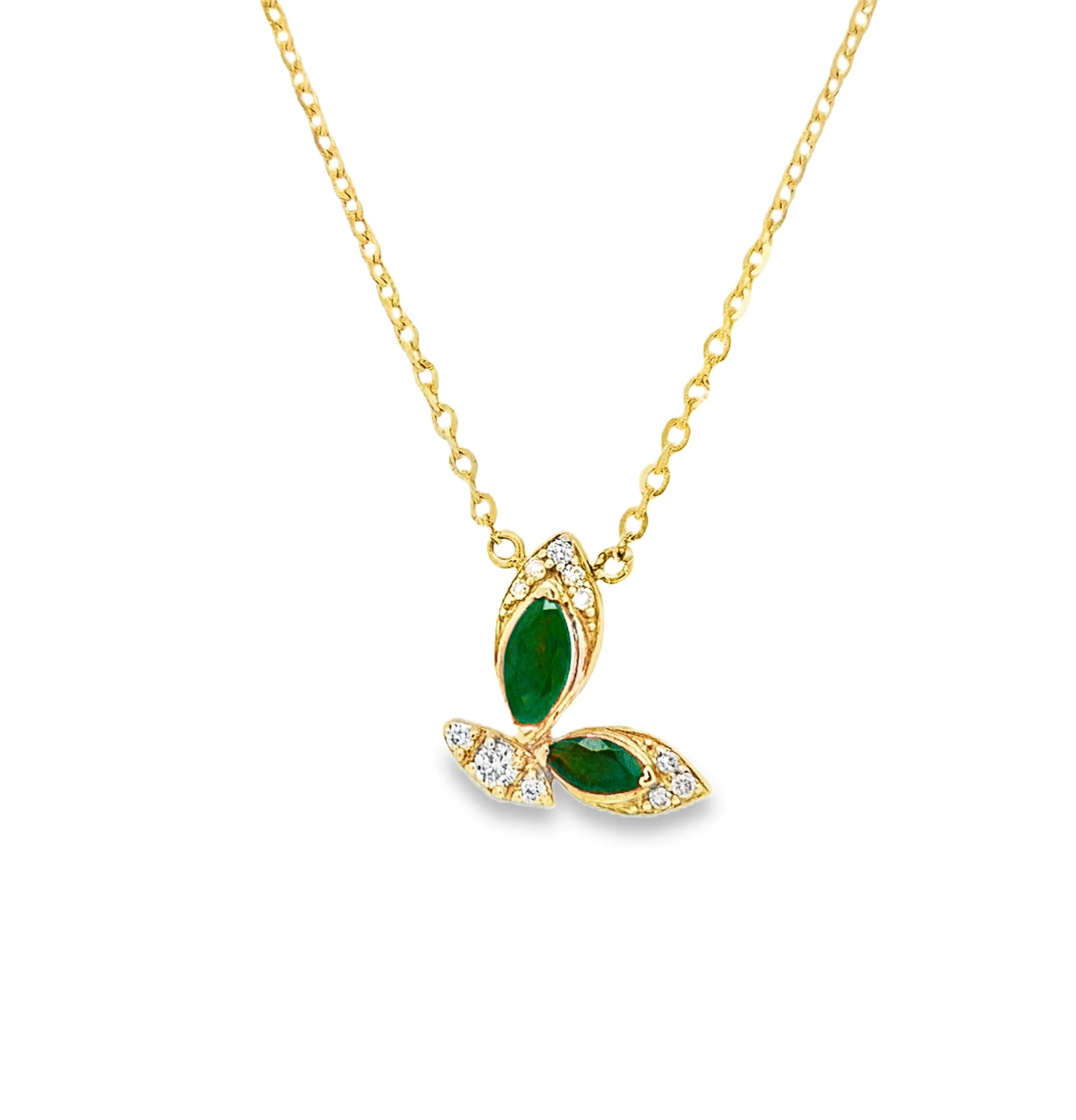 Color Stone Marquisse Diamond Butterfly Necklace - Image 5