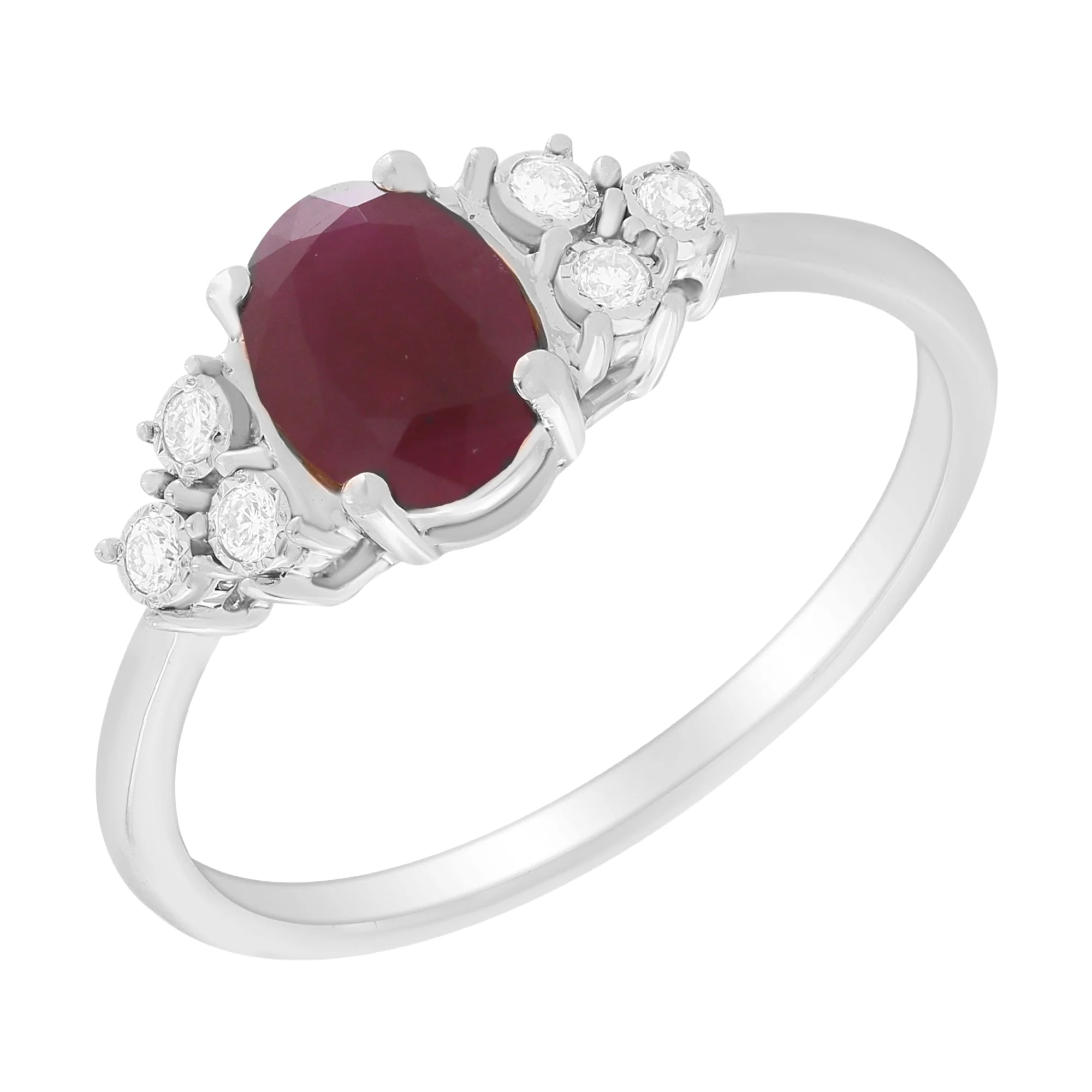 Oval Color Stone with Diamond Illusions Ring - Image 10