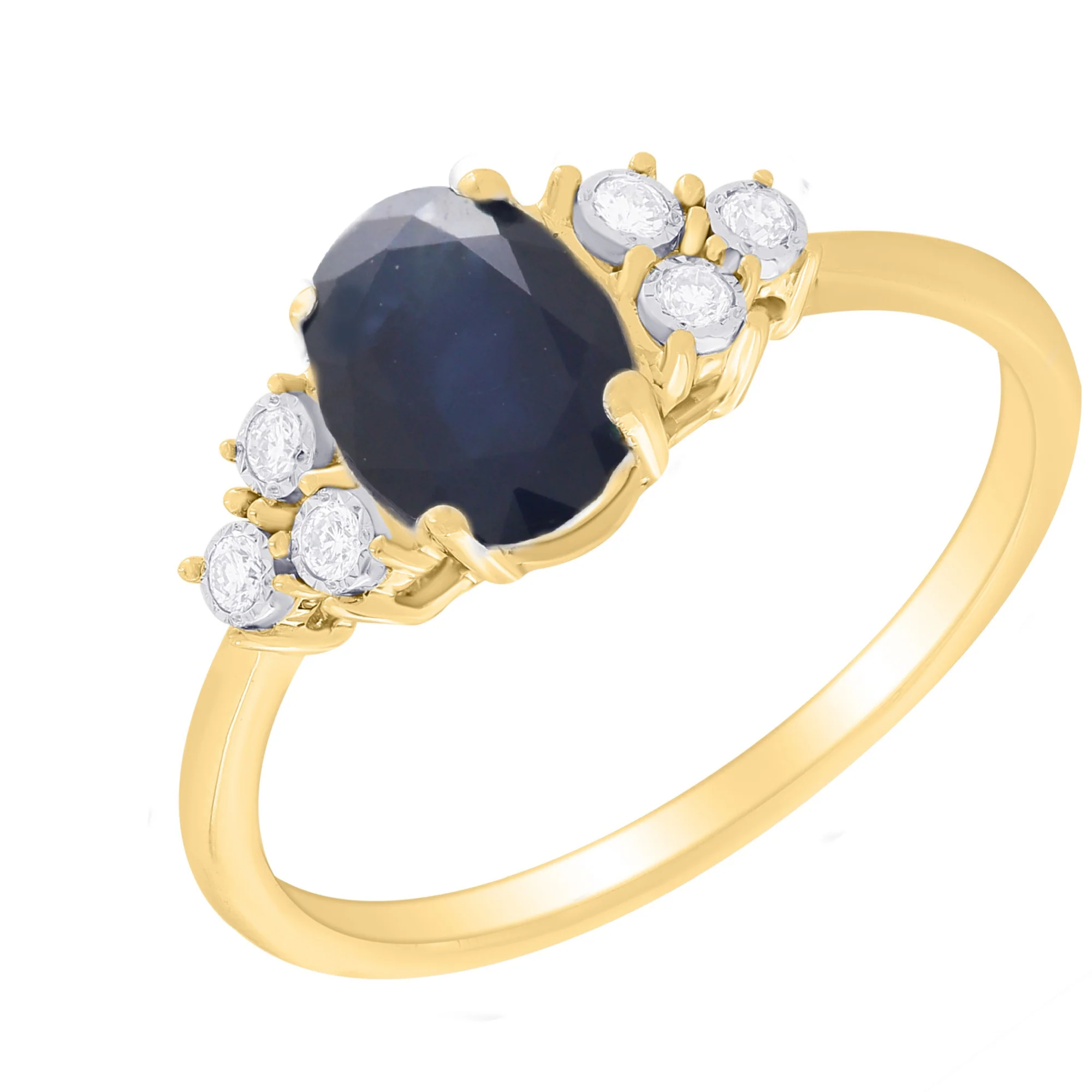 Oval Color Stone with Diamond Illusions Ring - Image 11