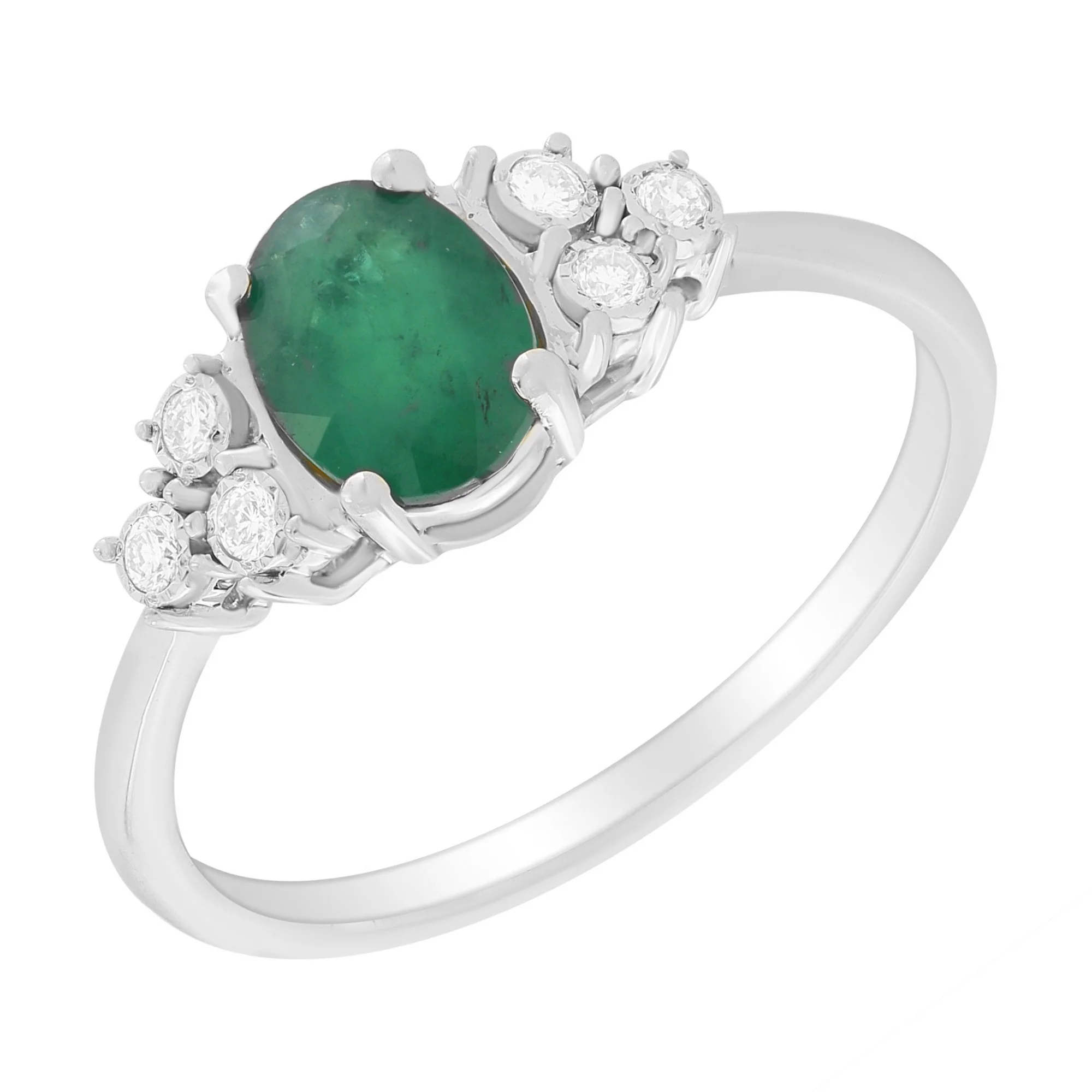 Oval Color Stone with Diamond Illusions Ring - Image 12