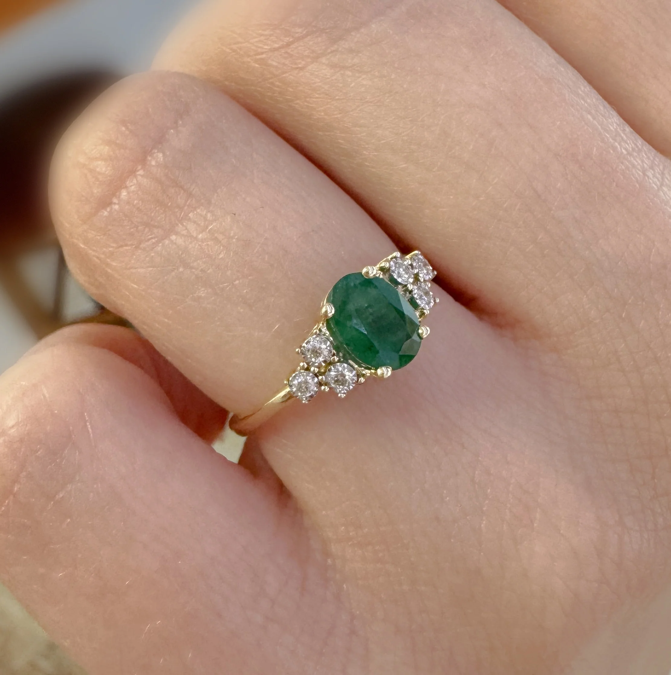 Oval Color Stone with Diamond Illusions Ring - Image 18