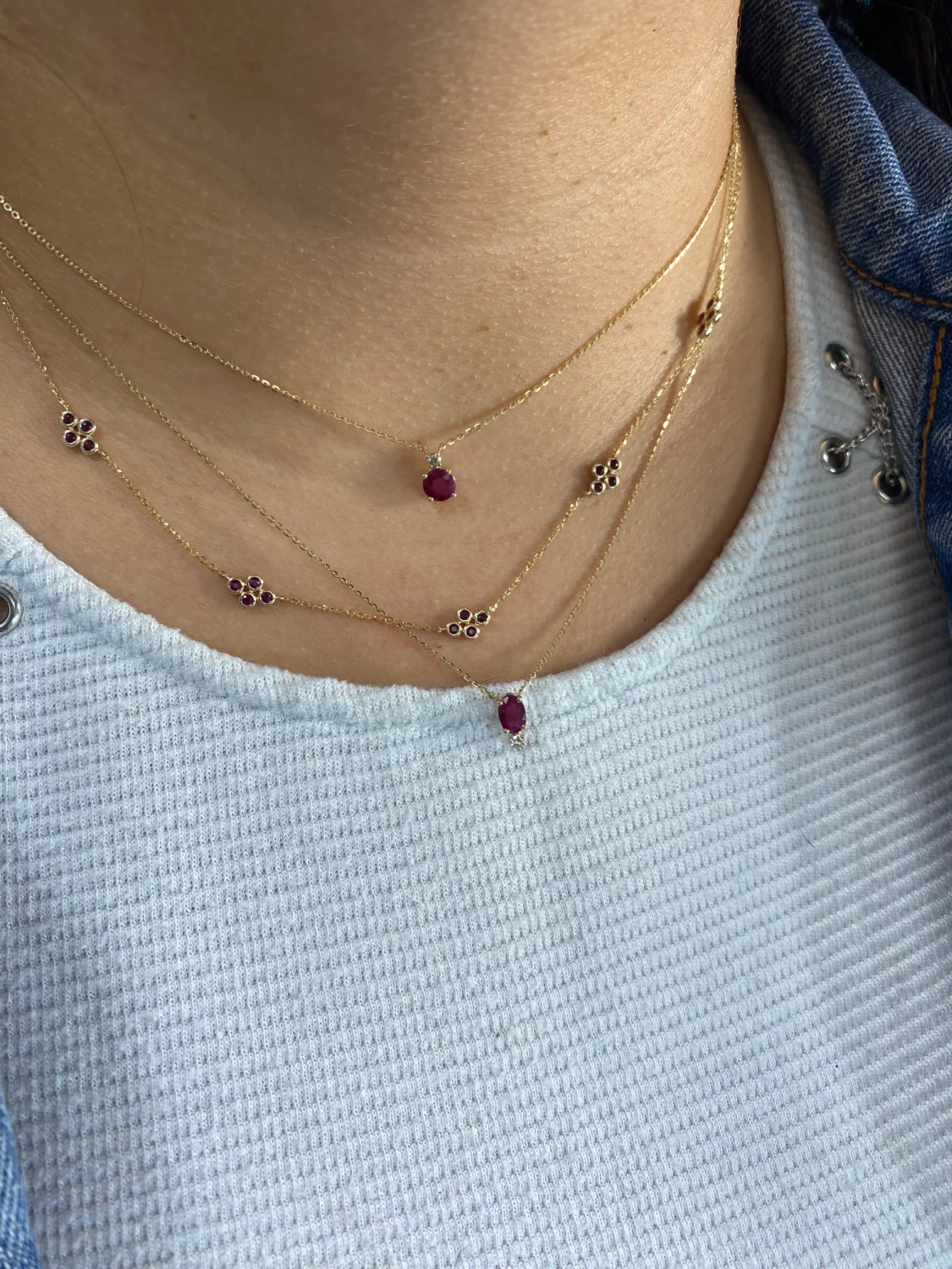 Multi Bezel Color Stone Necklace - Image 4
