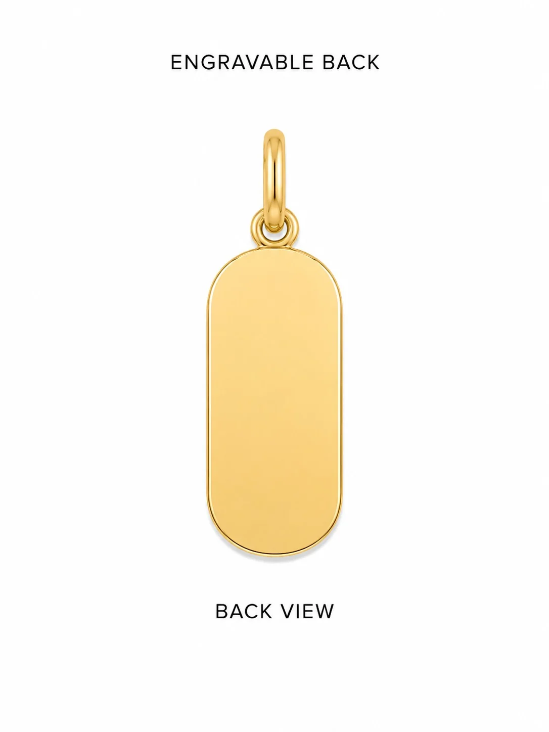 14K Yellow Gold Elongated Oval Diamond Cut Border Dog Tag Medallion - Image 4