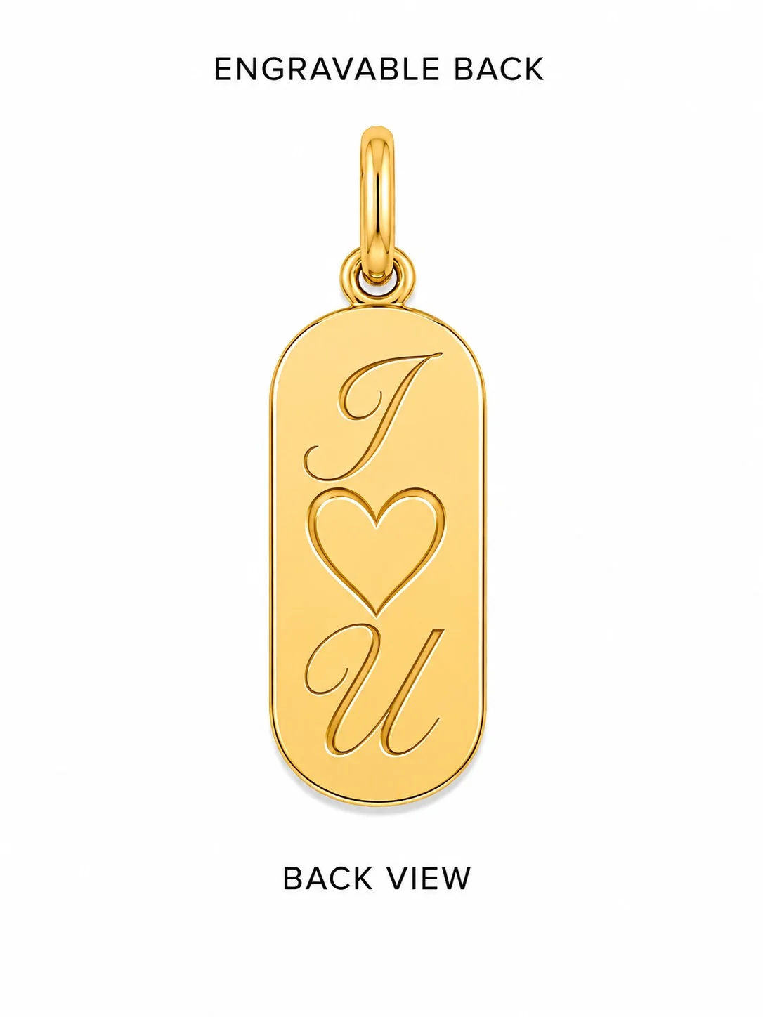 14K Yellow Gold Elongated Oval Diamond Cut Border Dog Tag Medallion - Image 5