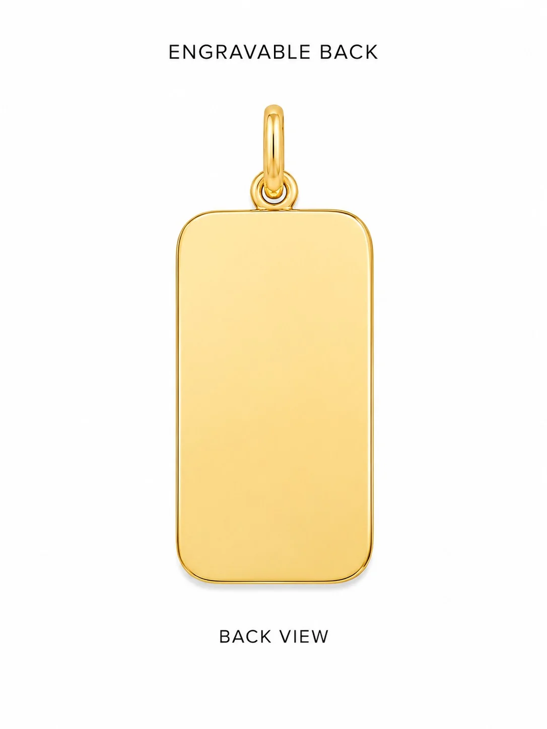 14K Yellow Gold Radiant Fluted Dog Tag Medallion - Image 5