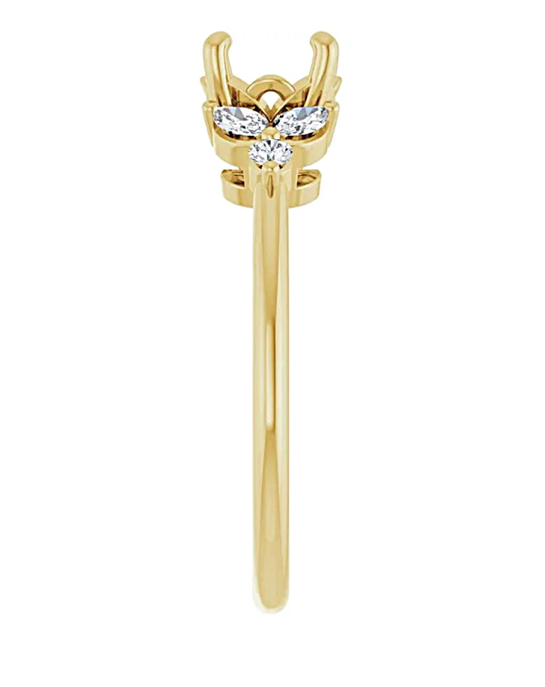 14K Yellow Gold Tulip Diamond Engagement Ring Setting - Image 18