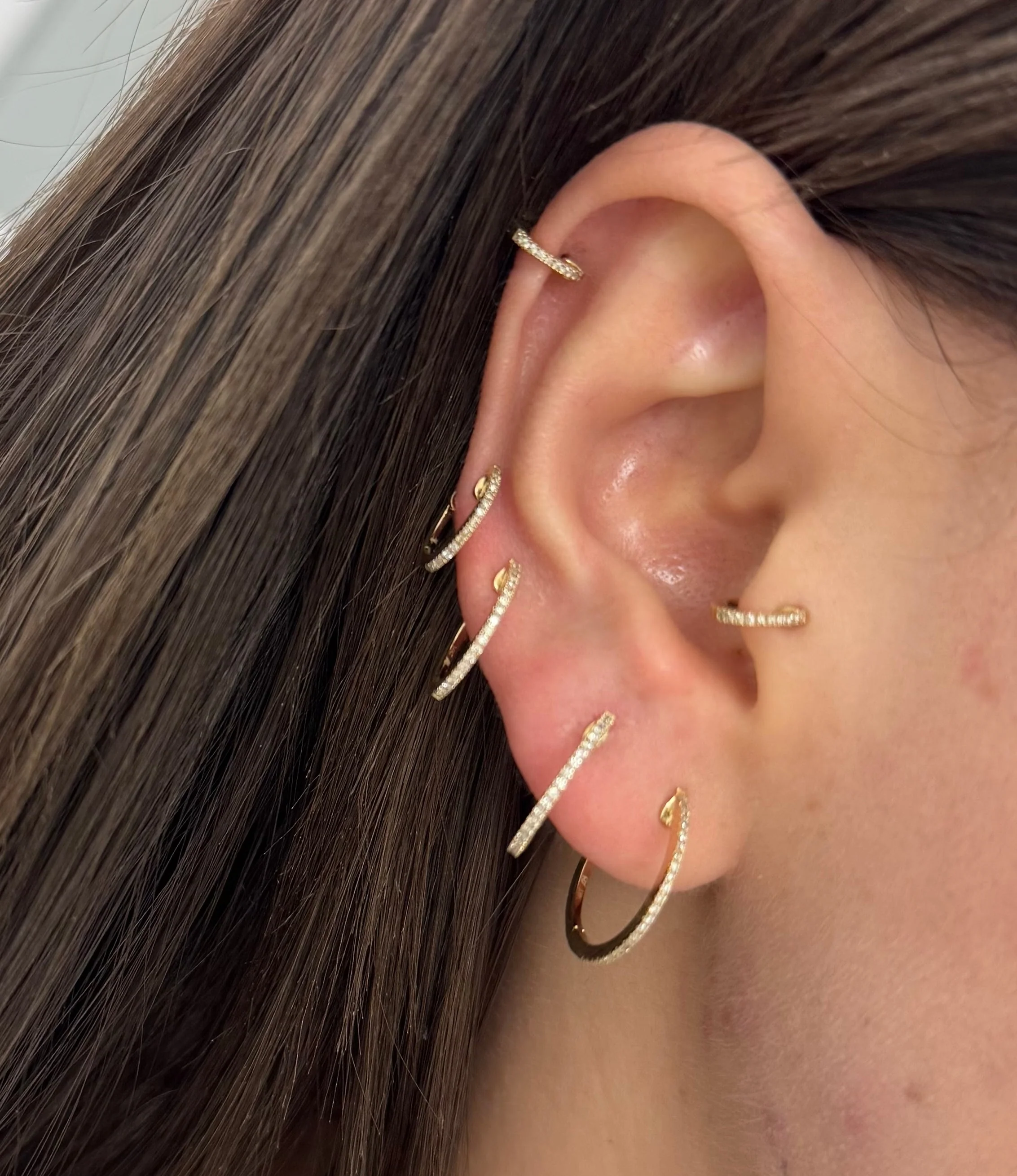 13mm Thin Diamond Huggies - Image 3