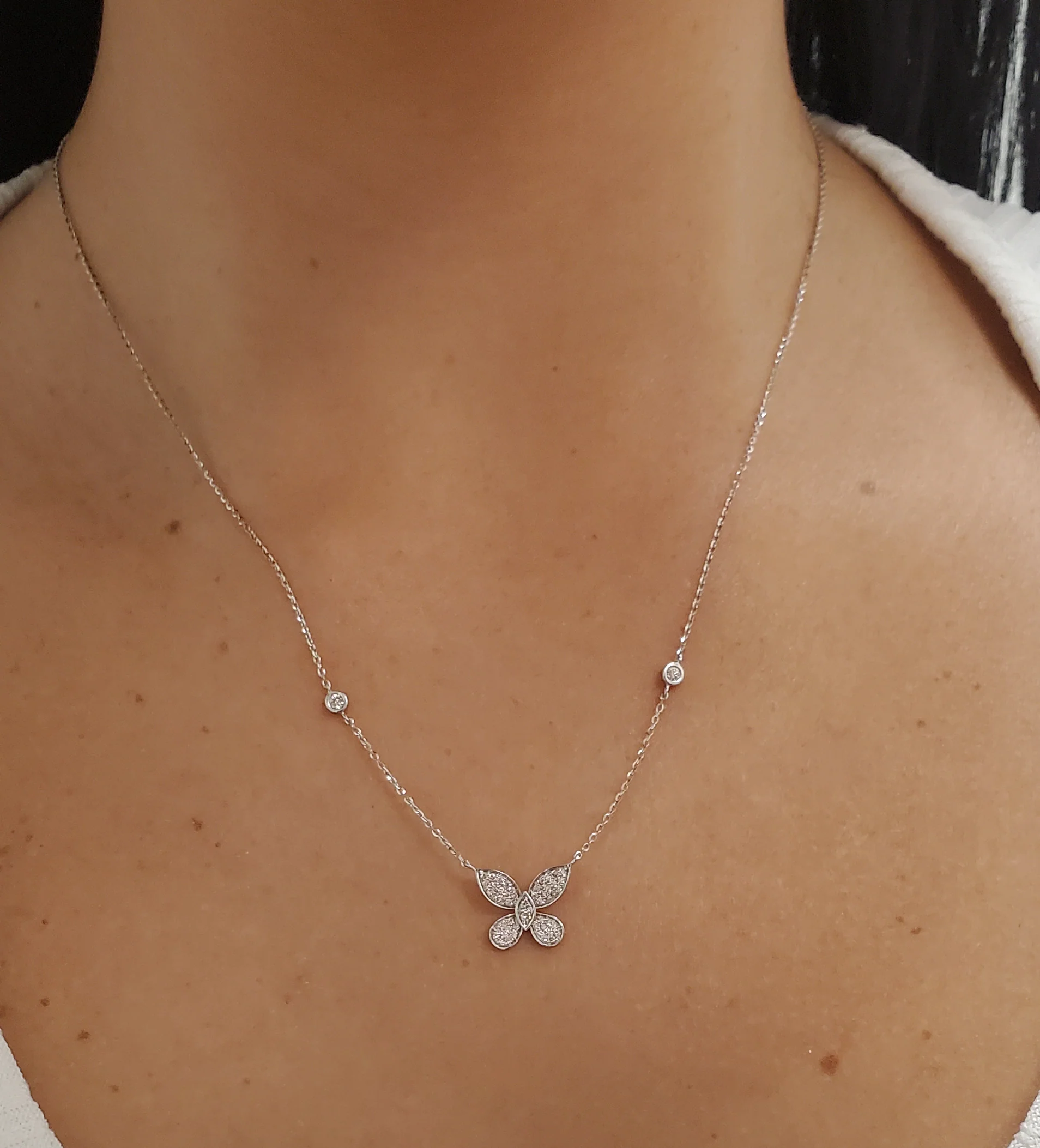 Big Butterfly Diamond Necklace 14K Gold - Image 4