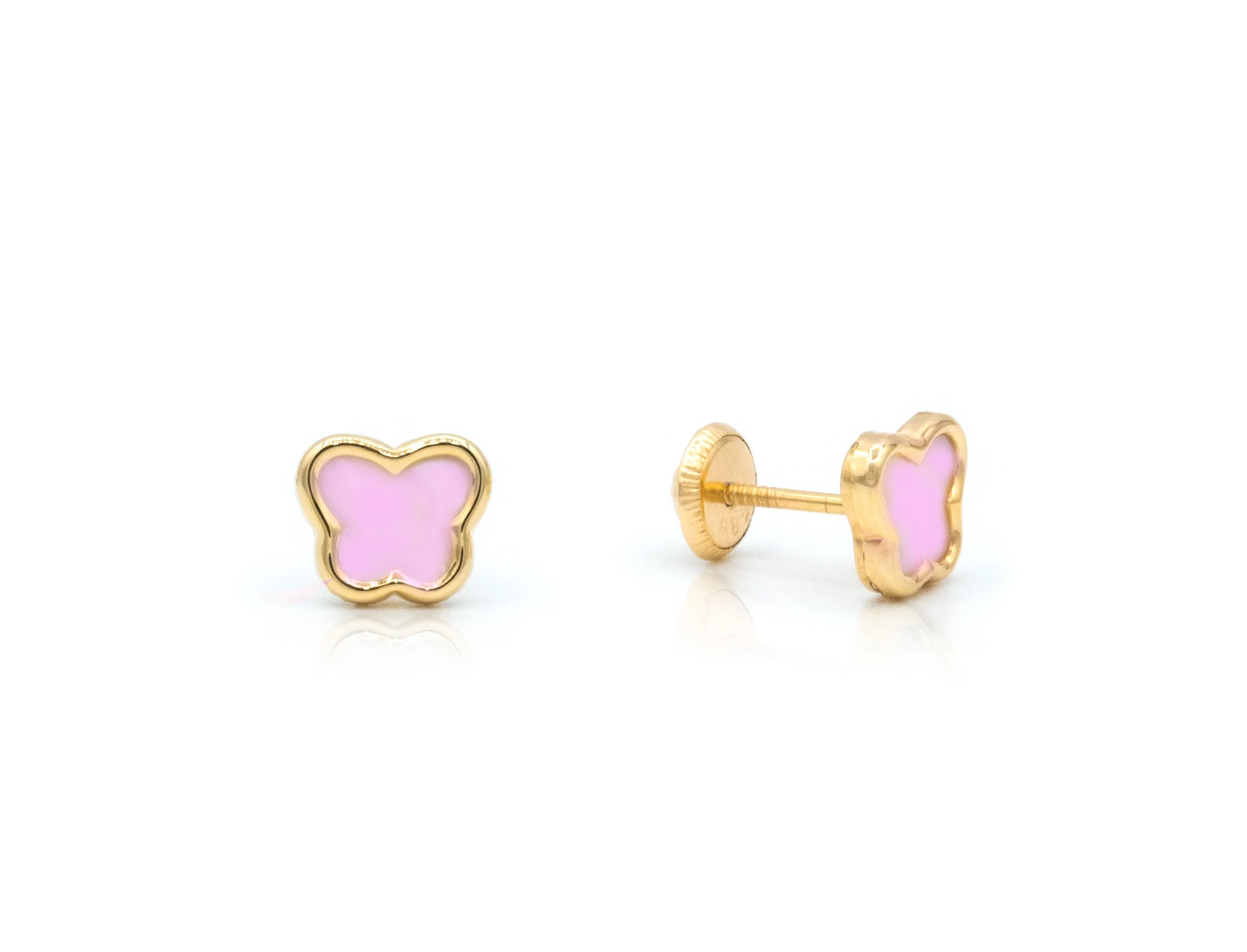 Butterfly Earrings Mother of Pearl Pink or Turquoise - Image 3