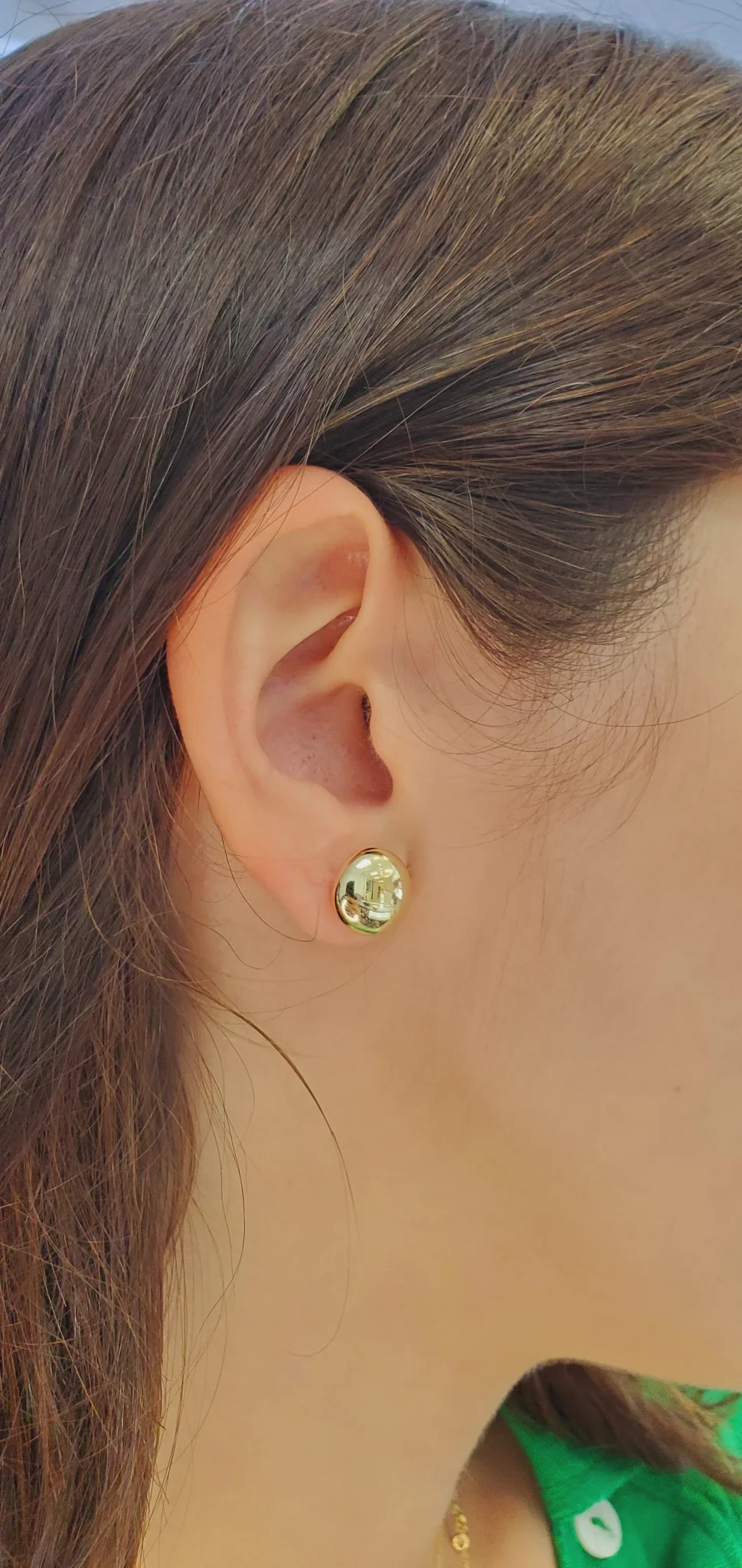 Button 11mm Flat Earring - Image 2