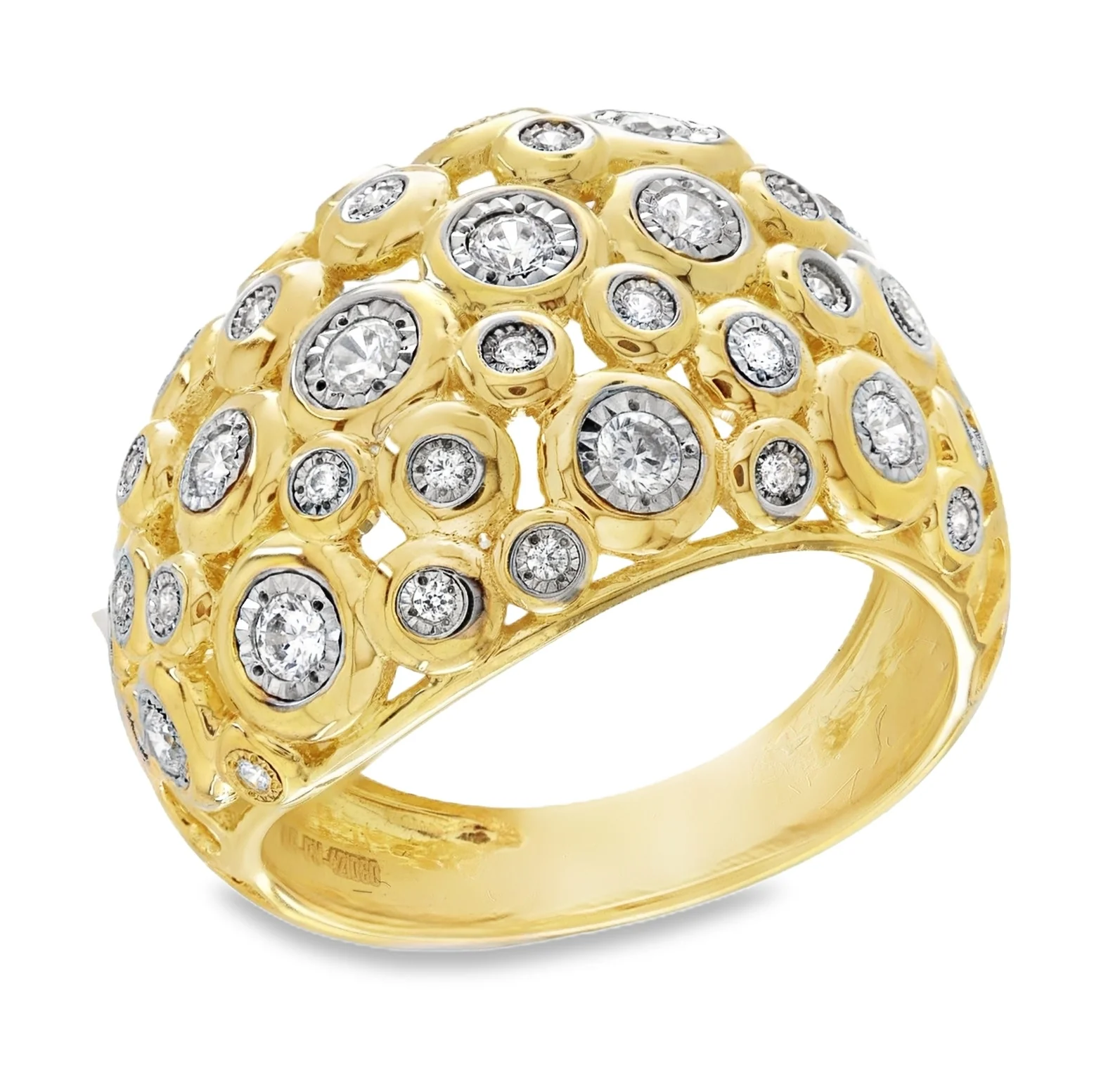 Cobble Stone Large Dome Diamond Ring