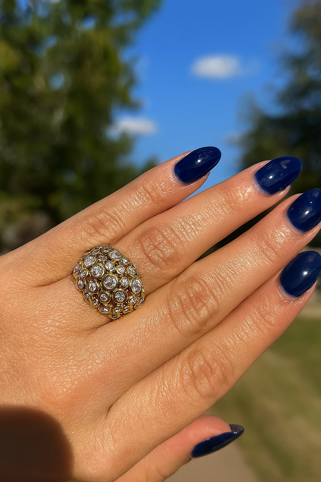 Cobble Stone Large Dome Diamond Ring - Image 4
