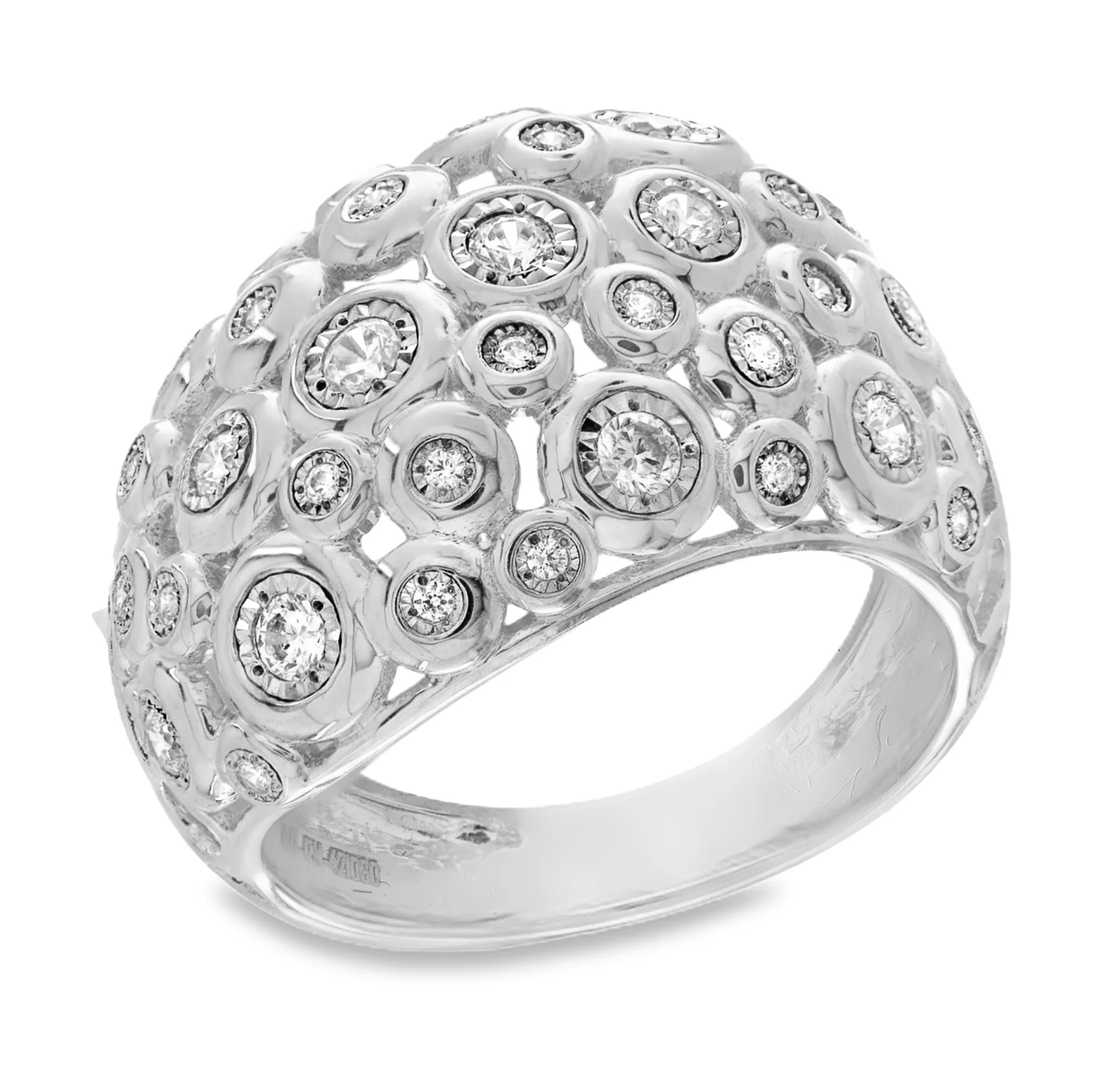 Cobble Stone Large Dome Diamond Ring - Image 5