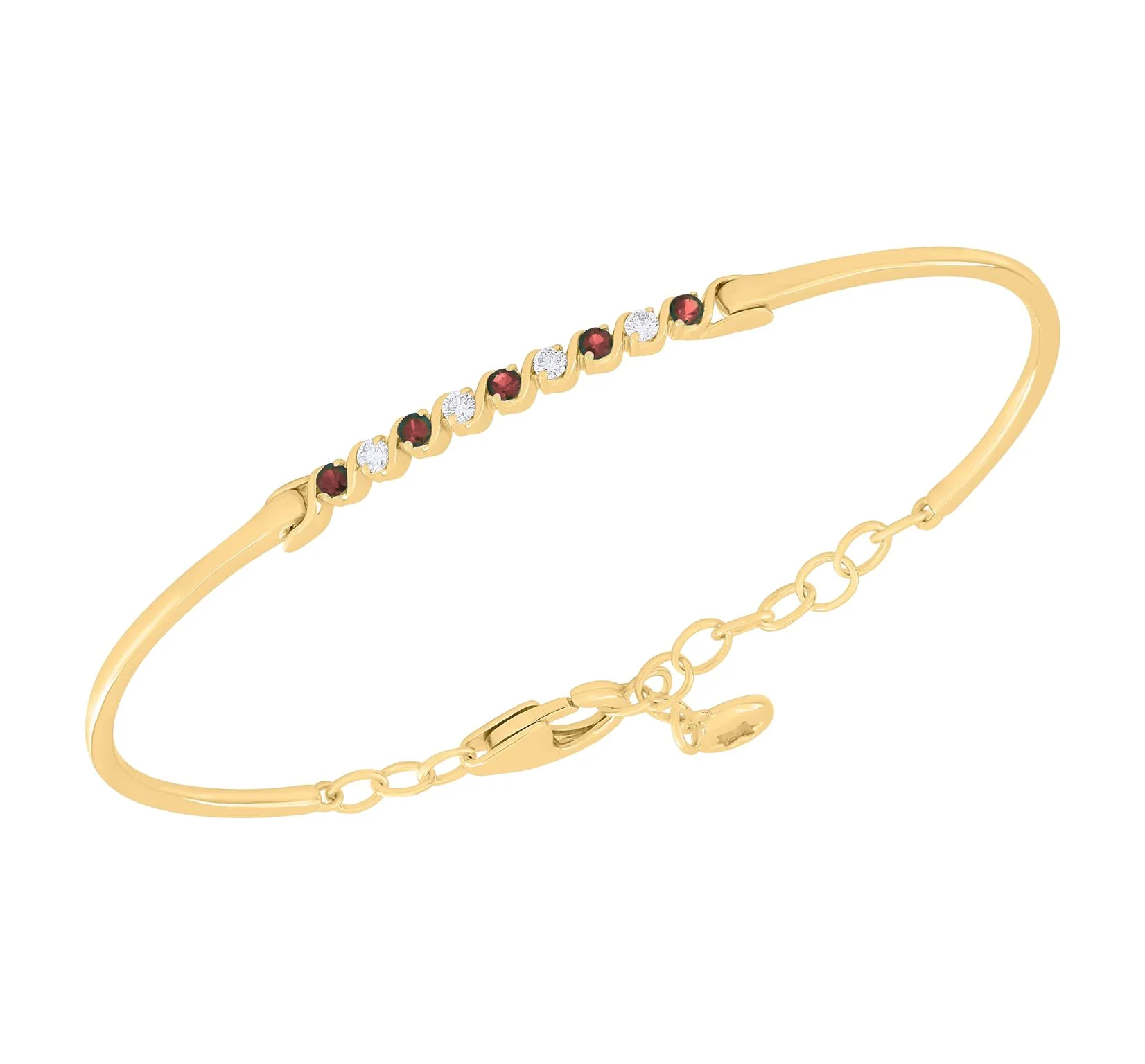 Color Stone and Diamond Flexible Bangle - Image 5