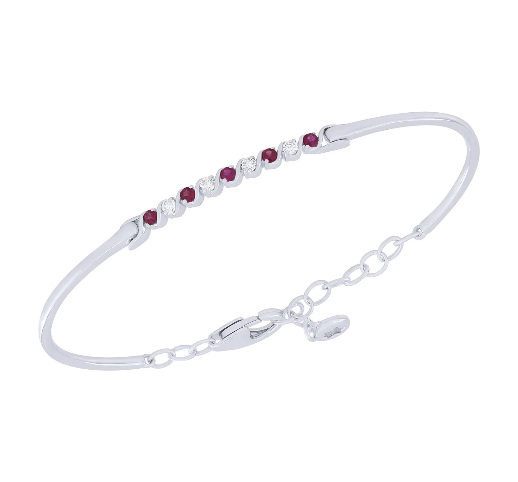Color Stone and Diamond Flexible Bangle - Image 7