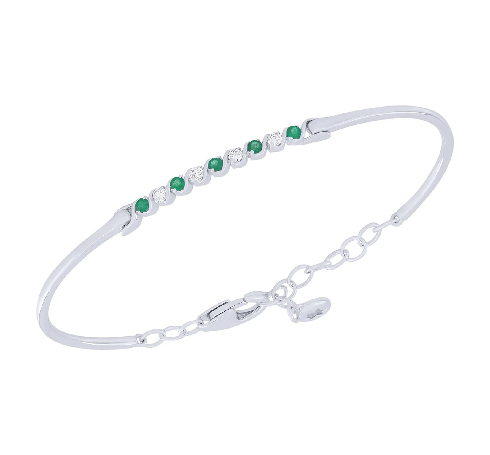 Color Stone and Diamond Flexible Bangle - Image 8