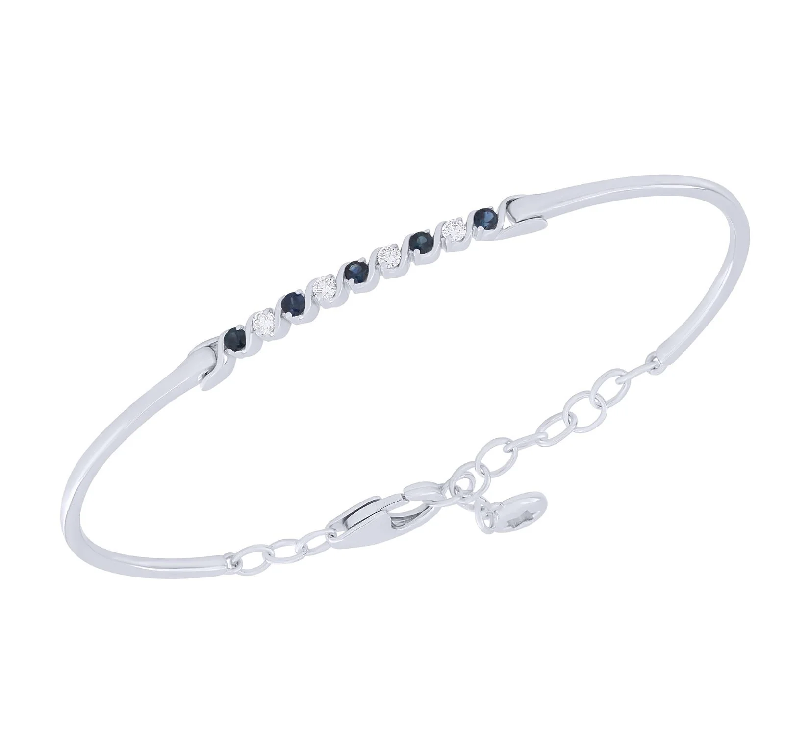 Color Stone and Diamond Flexible Bangle - Image 9