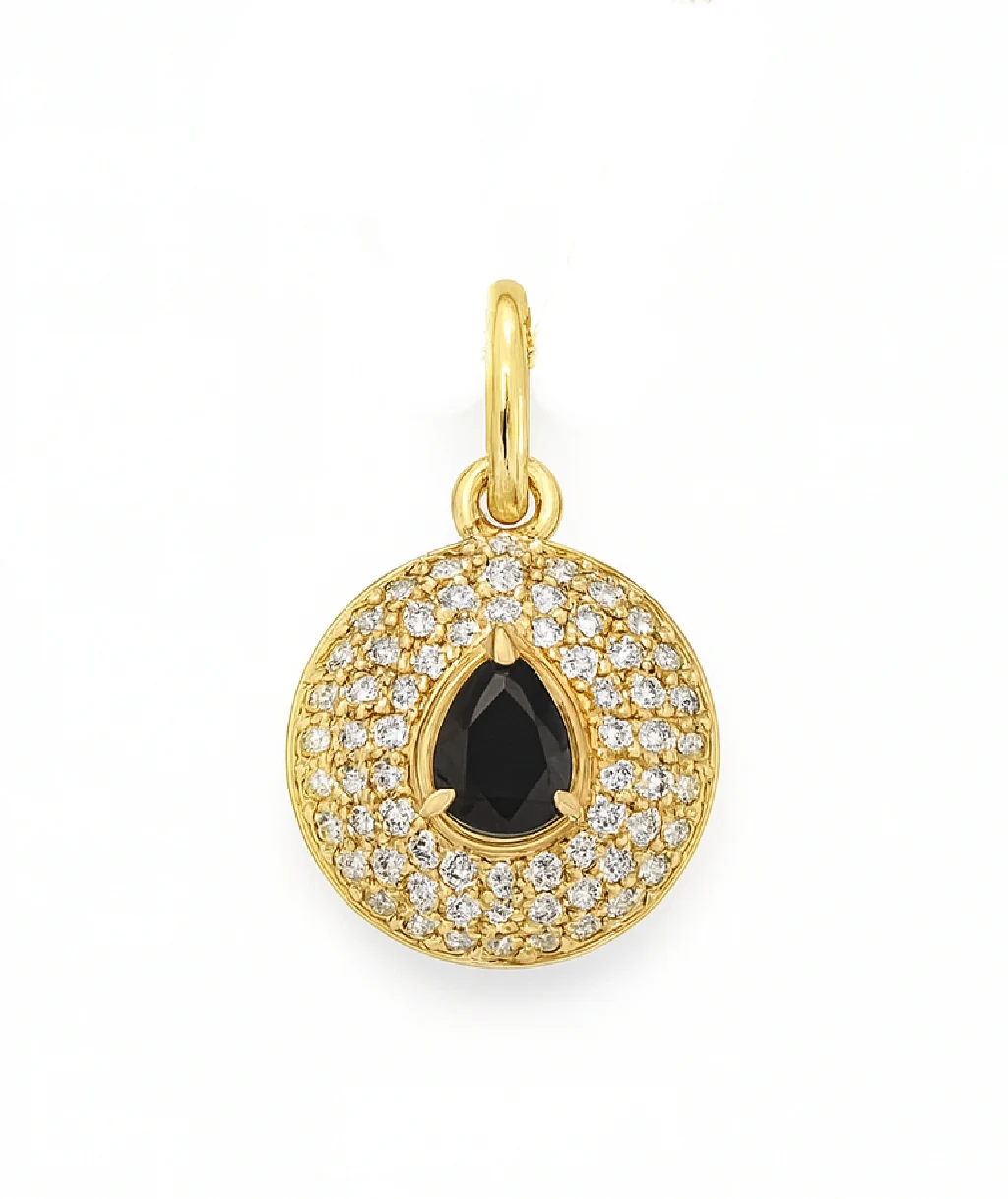 Color Stone Halo Medallion Necklace