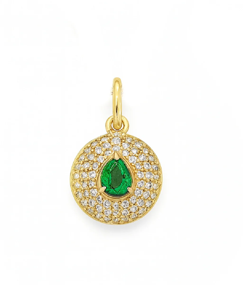 Color Stone Halo Medallion Necklace - Image 3