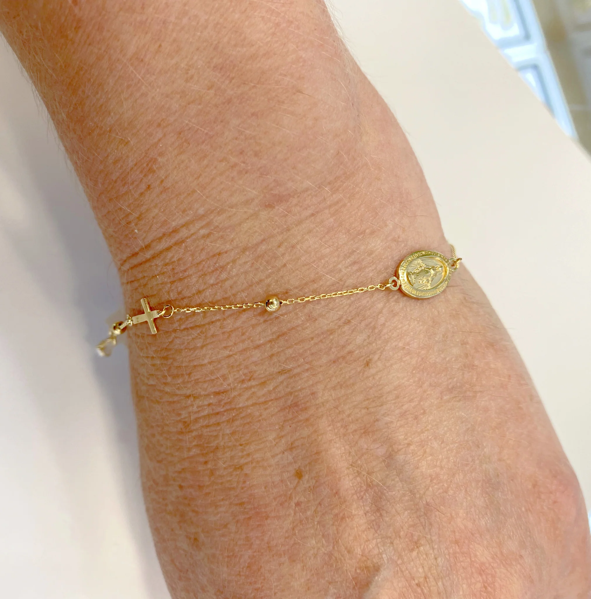 Cross and Miraculous Medal Bracelet - Image 2