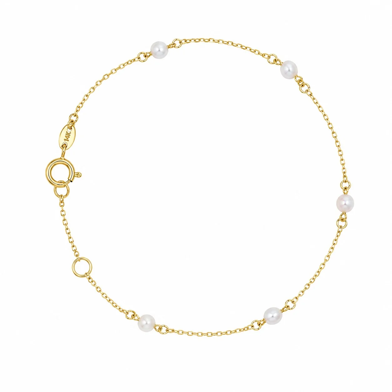 Dainty Fresh Water Pearl Station Bracelet