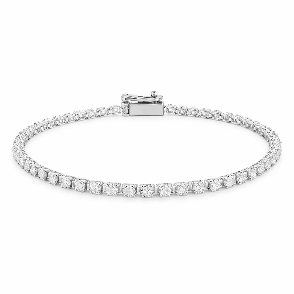 Dainty Line Diamond Tennis Bracelet - Image 2