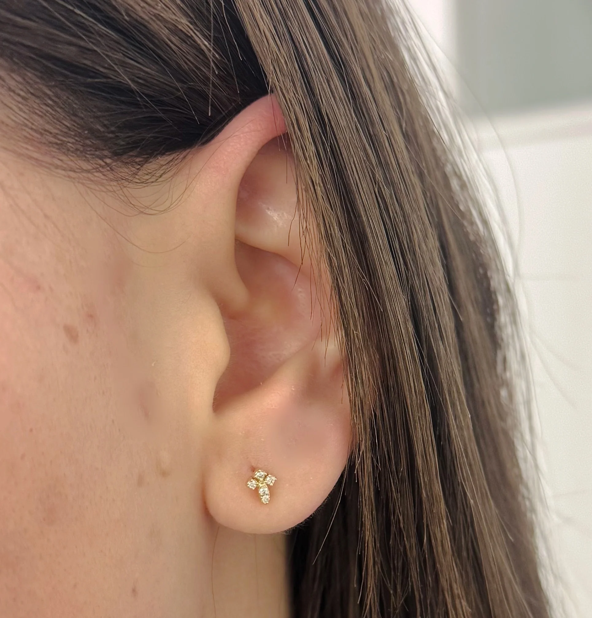 Diamond Cross Earrings - Image 2
