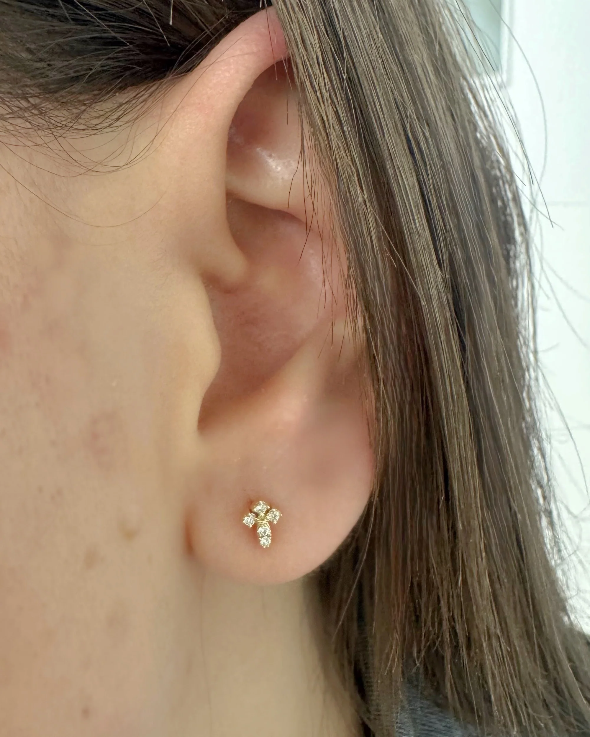 Diamond Cross Earrings - Image 3