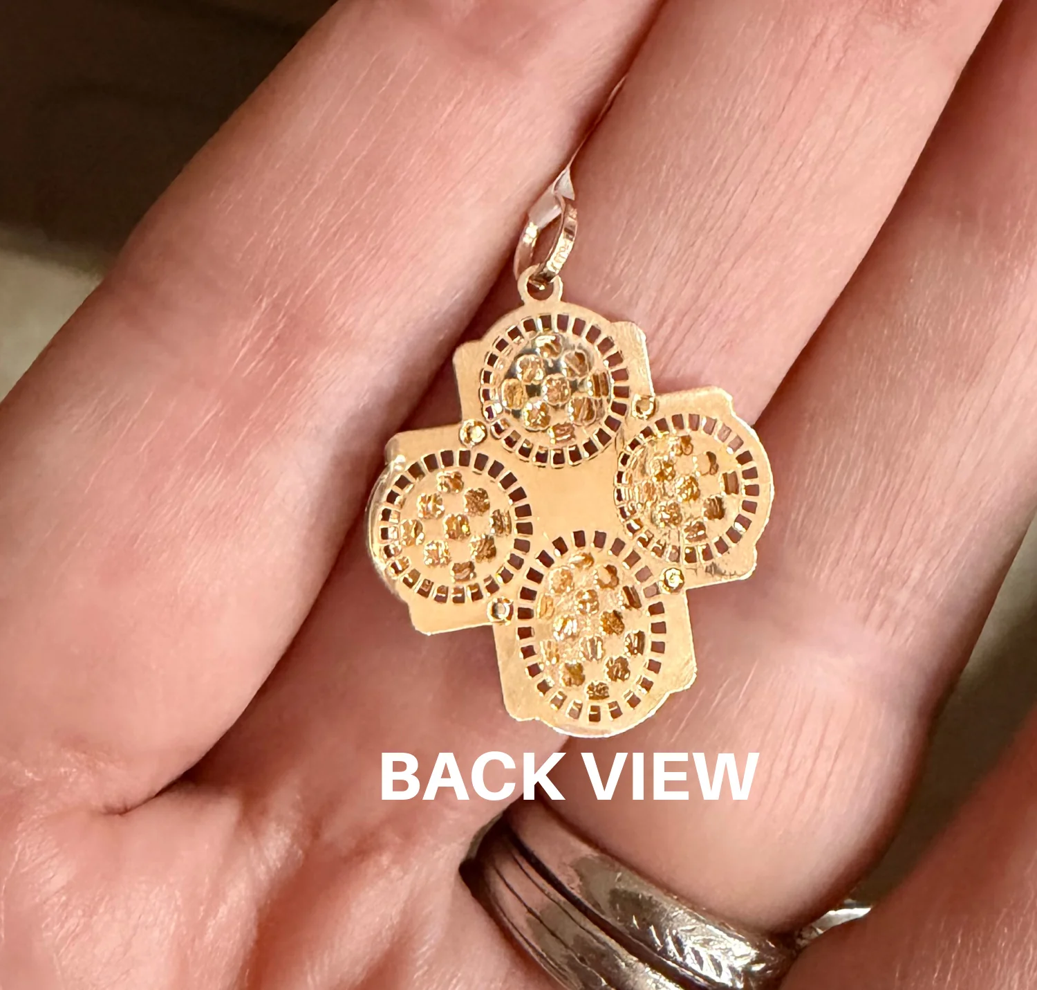 Diamond Four-Way Patron Saint Cross Pendant - Image 4