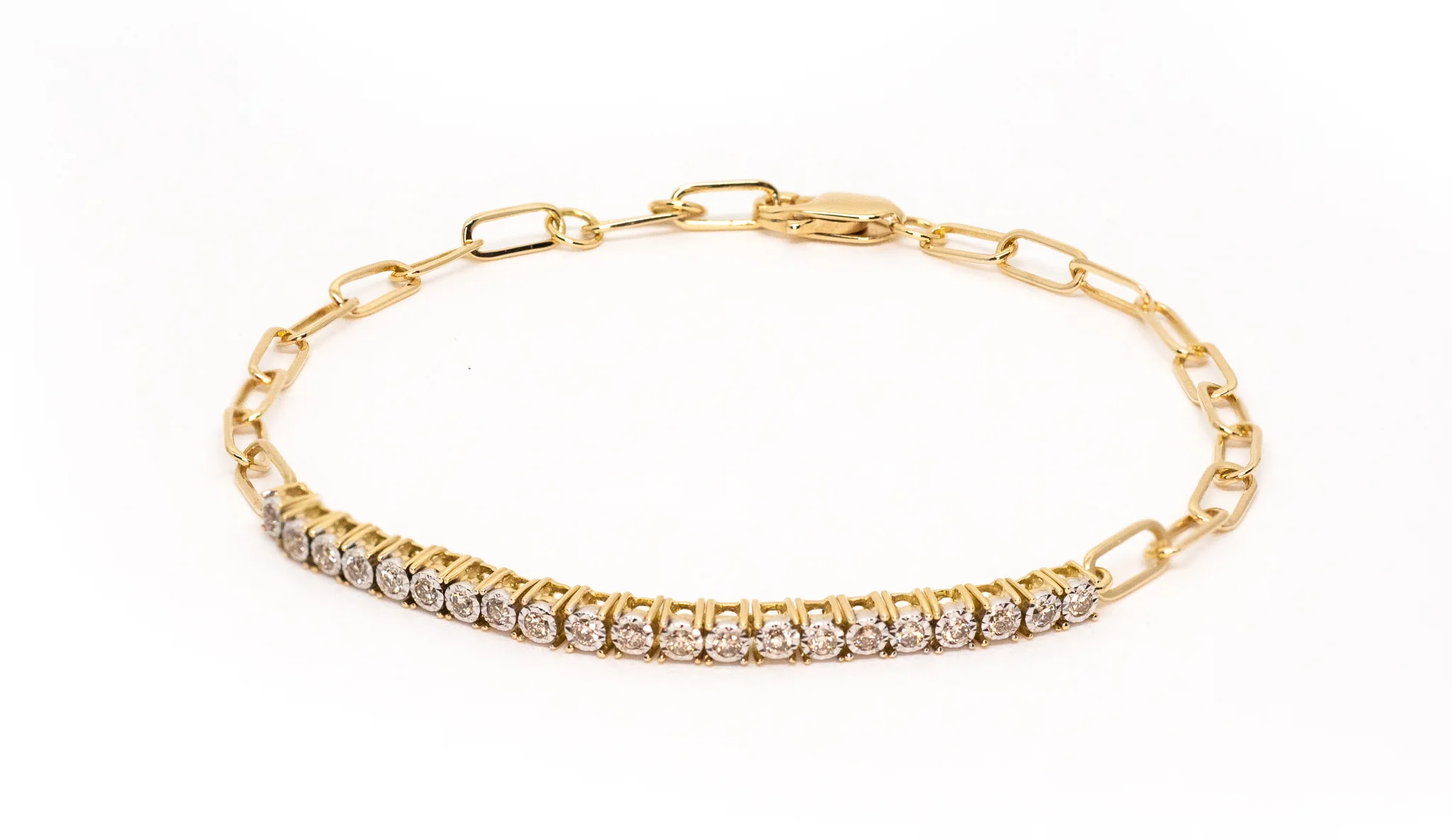 Diamond Paperclip Bracelet