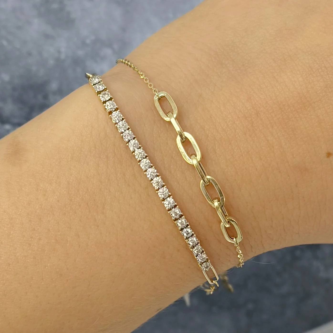Diamond Paperclip Bracelet - Image 2