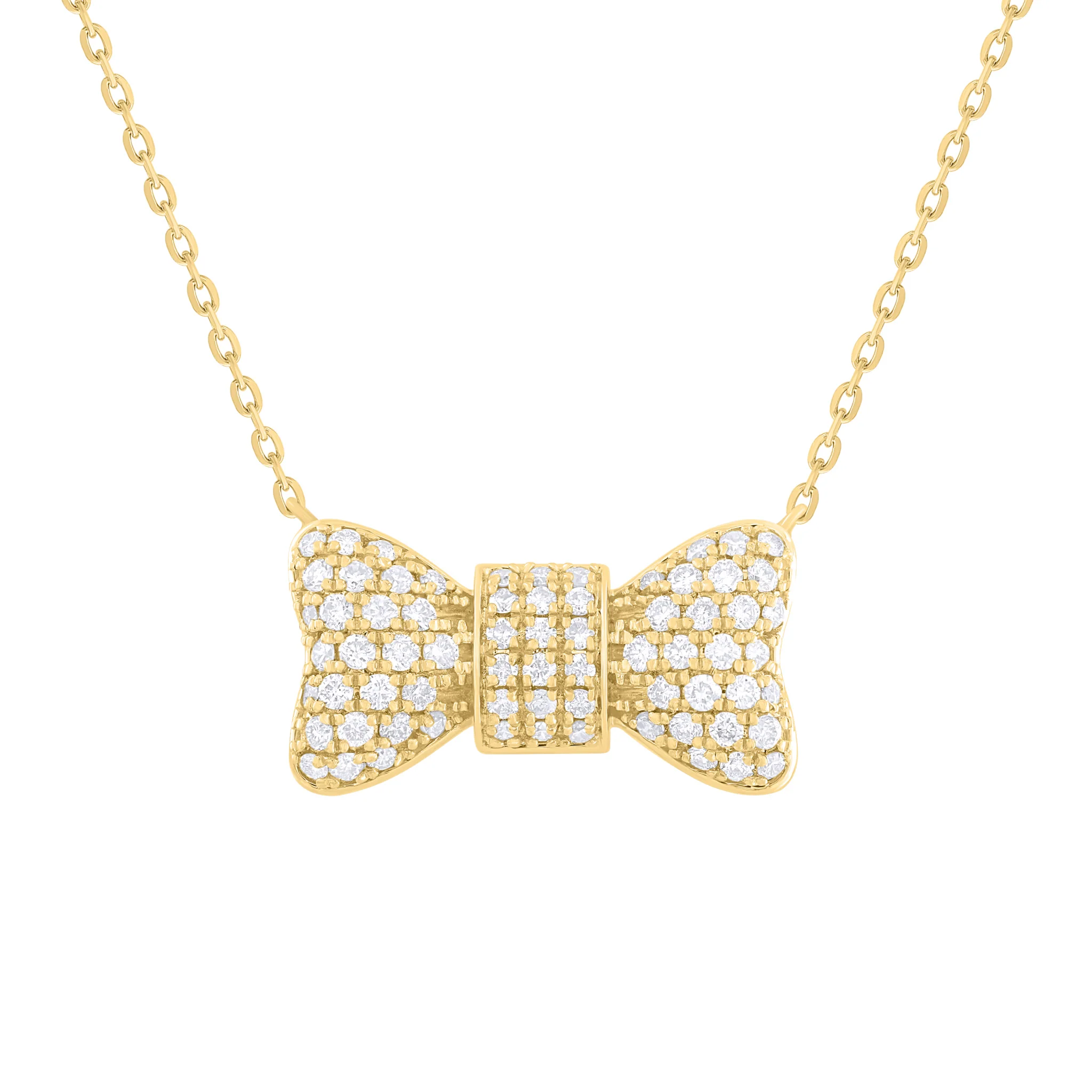Diamond Pave Bow Earrings and Necklace Gift Set - Image 3