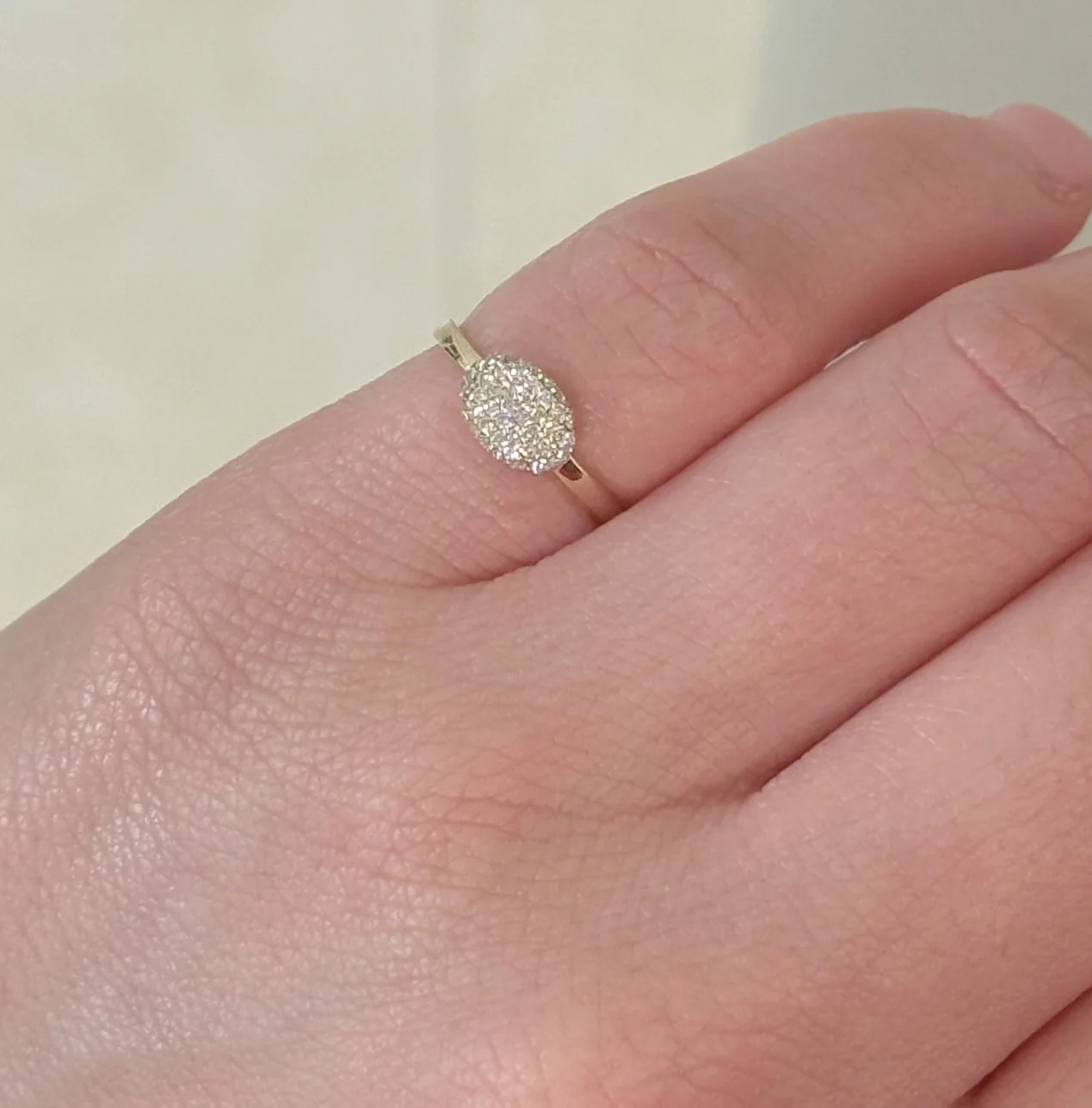 Diamond Pavé Oval Pinky Ring - Image 2