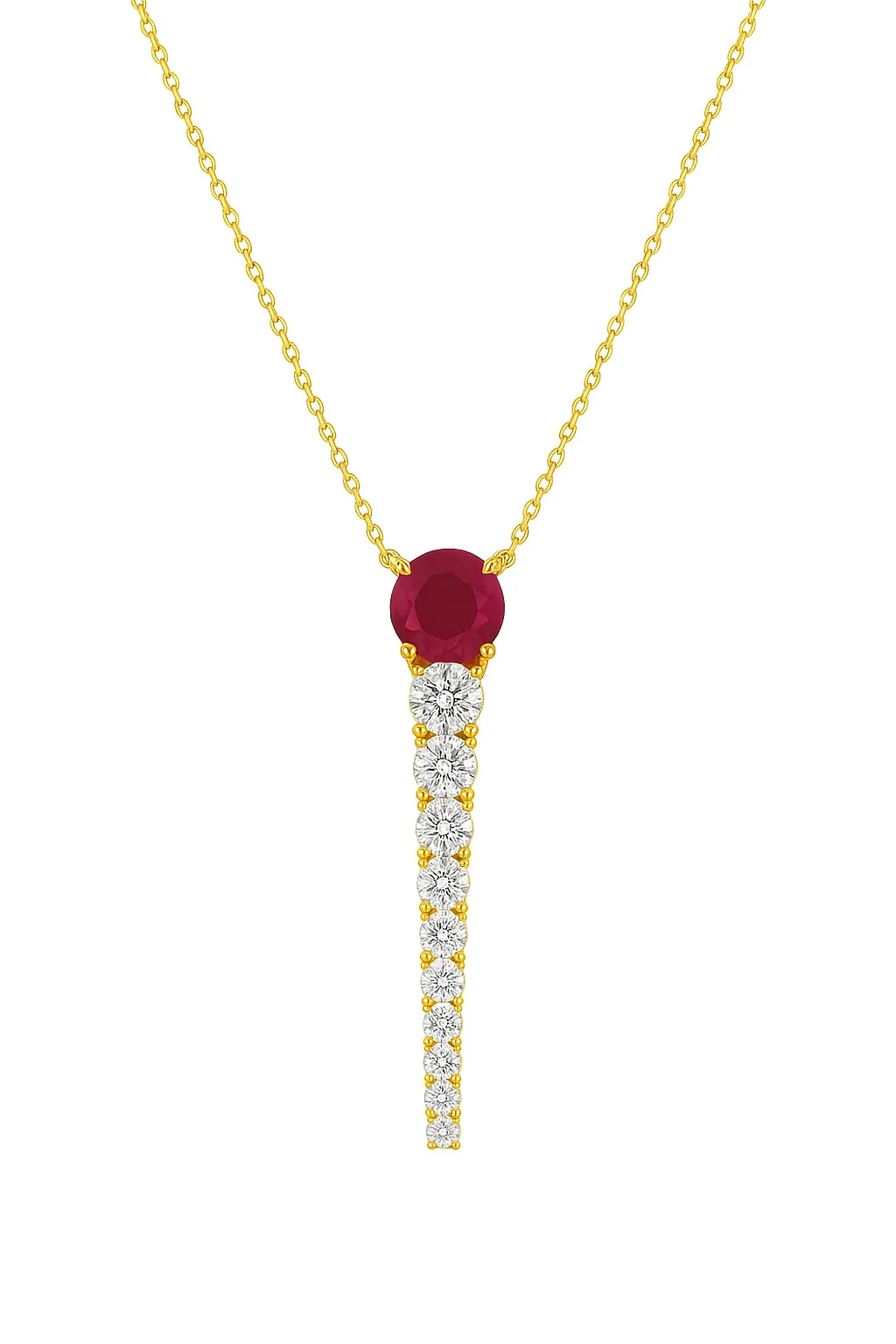 Diamond Riviera Round Cut Color Stone Lariat Necklace