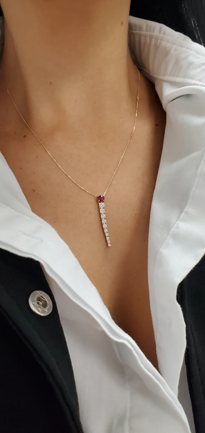 Diamond Riviera Round Cut Color Stone Lariat Necklace - Image 2