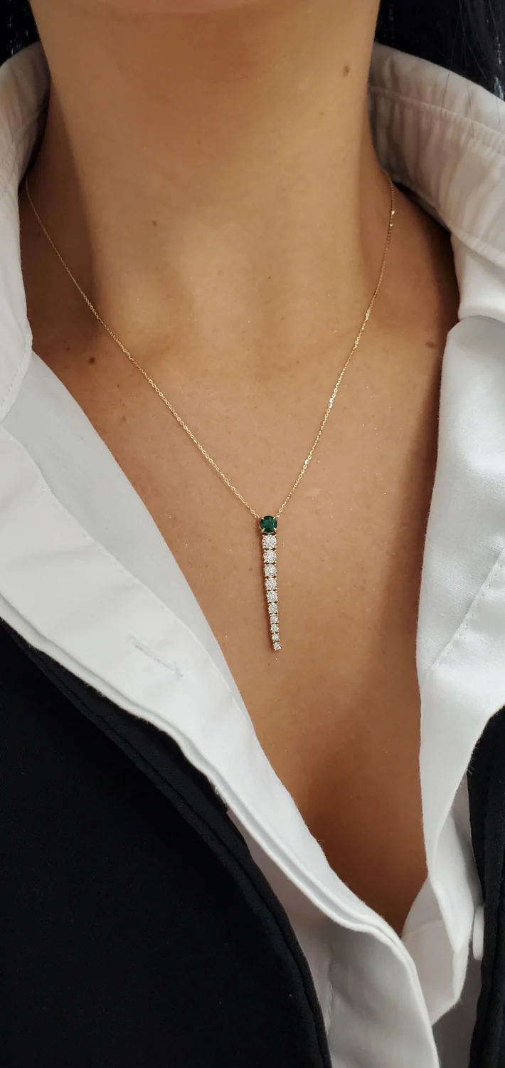 Diamond Riviera Round Cut Color Stone Lariat Necklace - Image 4