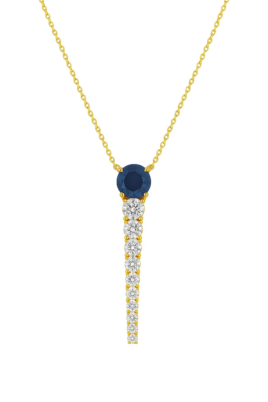Diamond Riviera Round Cut Color Stone Lariat Necklace - Image 6