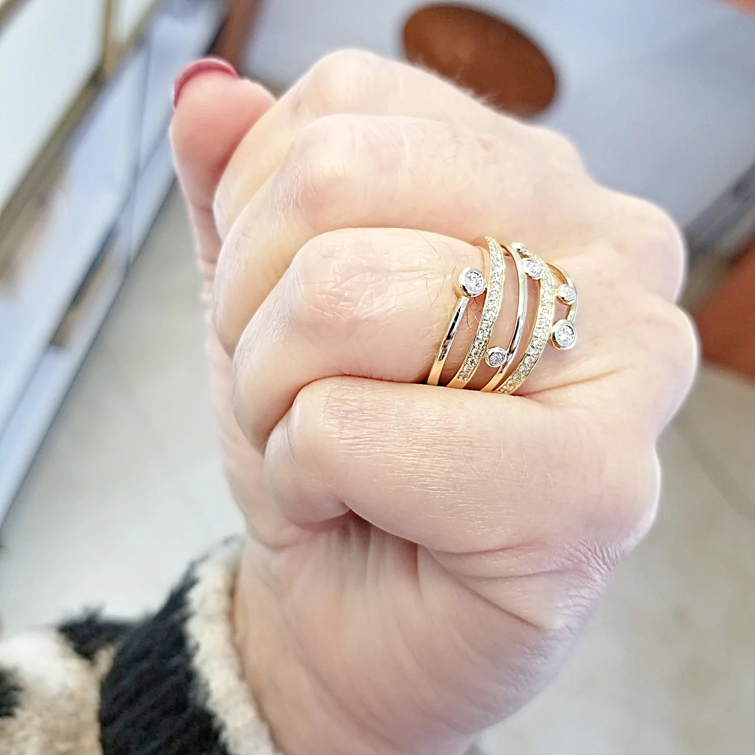 Diamond Swirl Statement Ring - Image 2