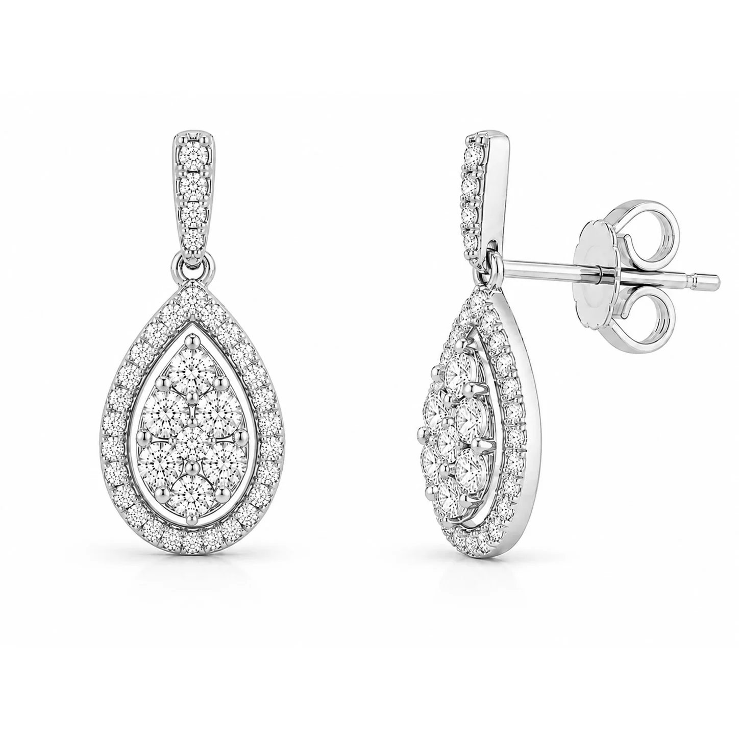 Diamond Teardrop Earrings - Image 2