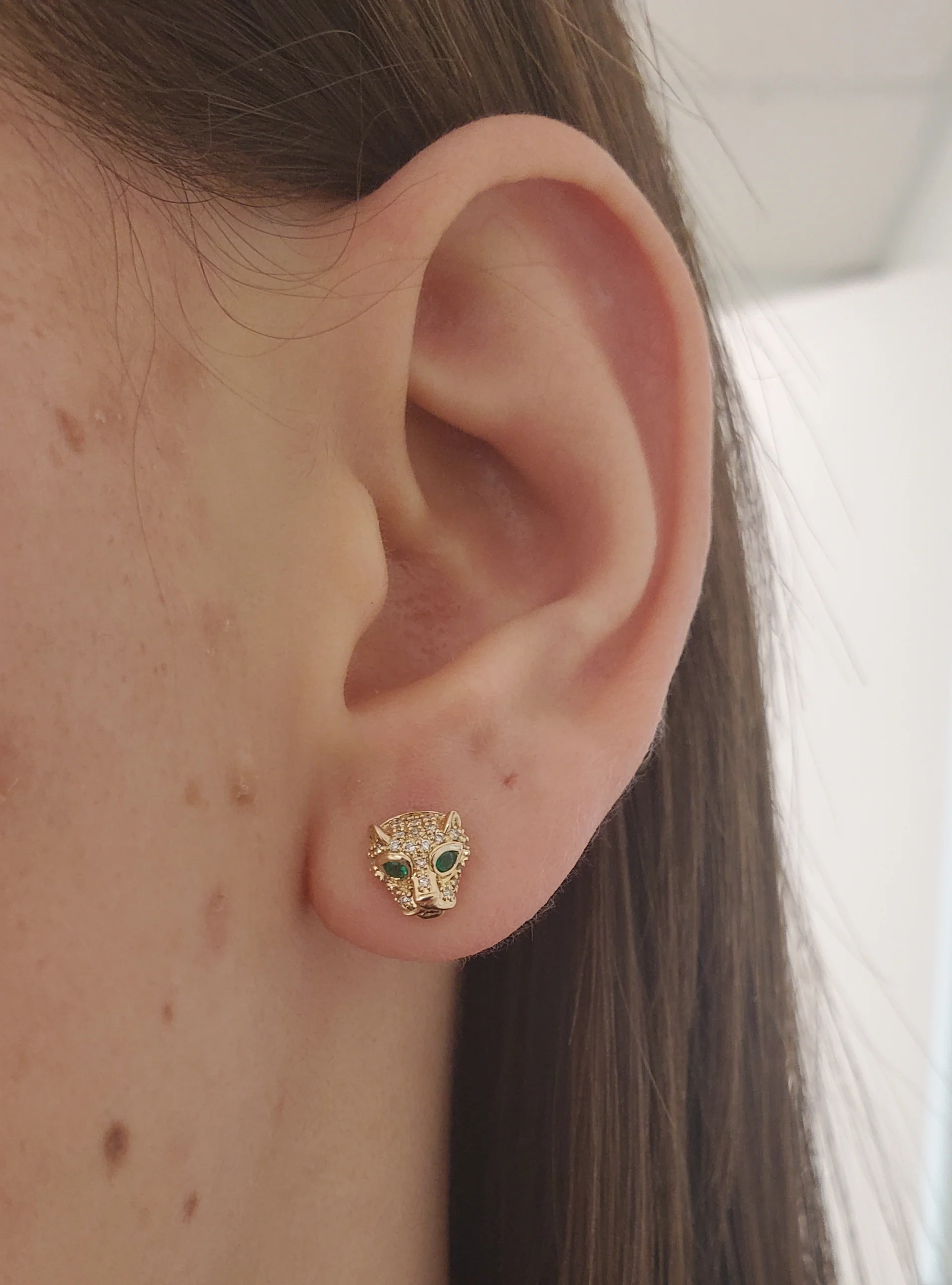 Emerald Panther Diamond Studs - Image 3