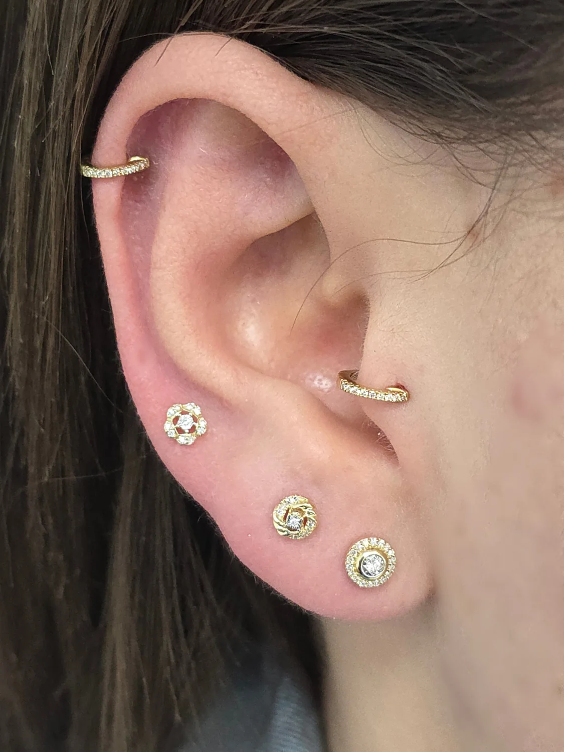 Twist Diamond Stud Earrings - Image 3