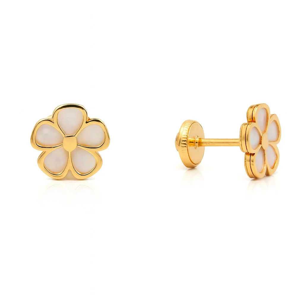Flower Mother of Pearl Earring 7mm