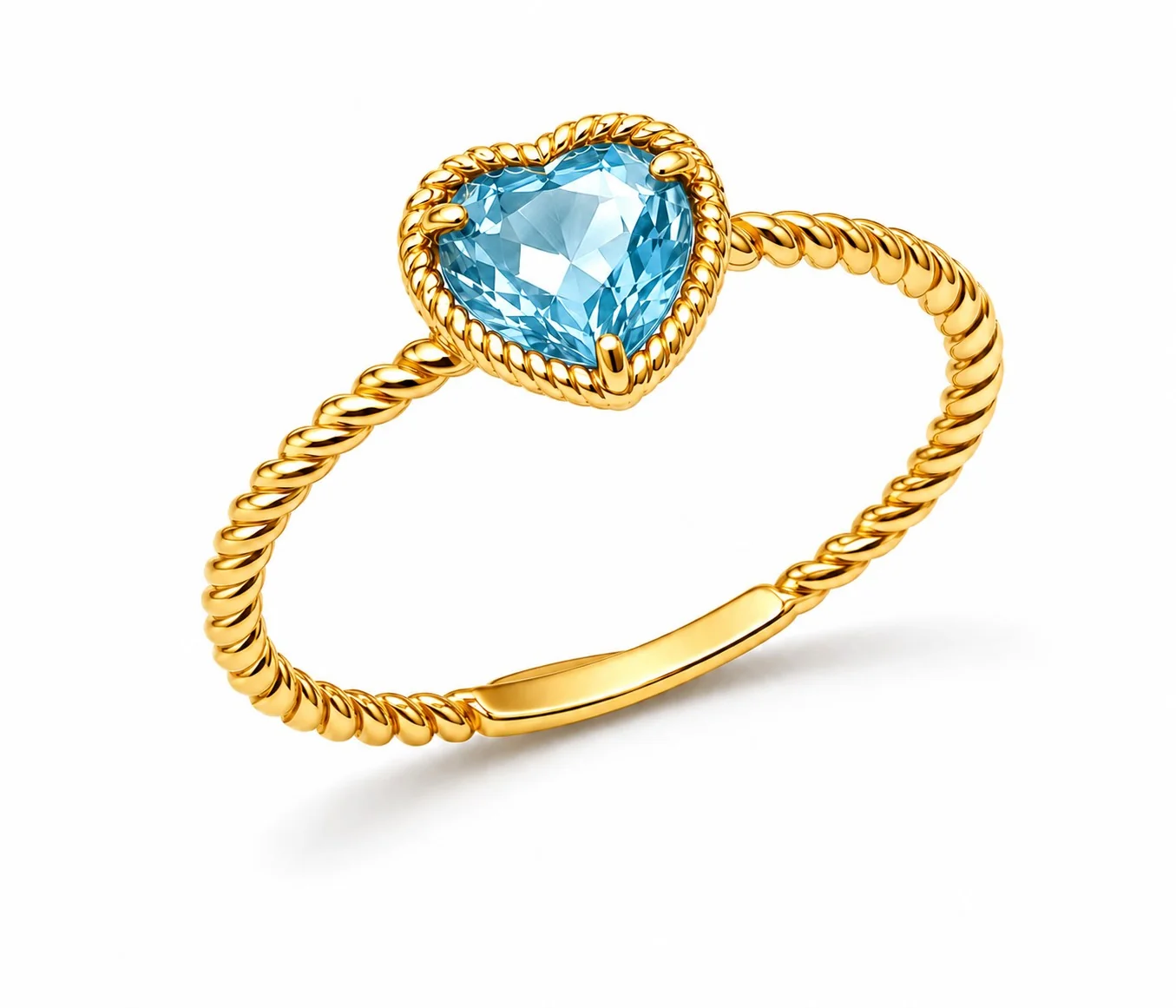 Heart Blue Topaz Rope Halo Jewelry Set - Image 10
