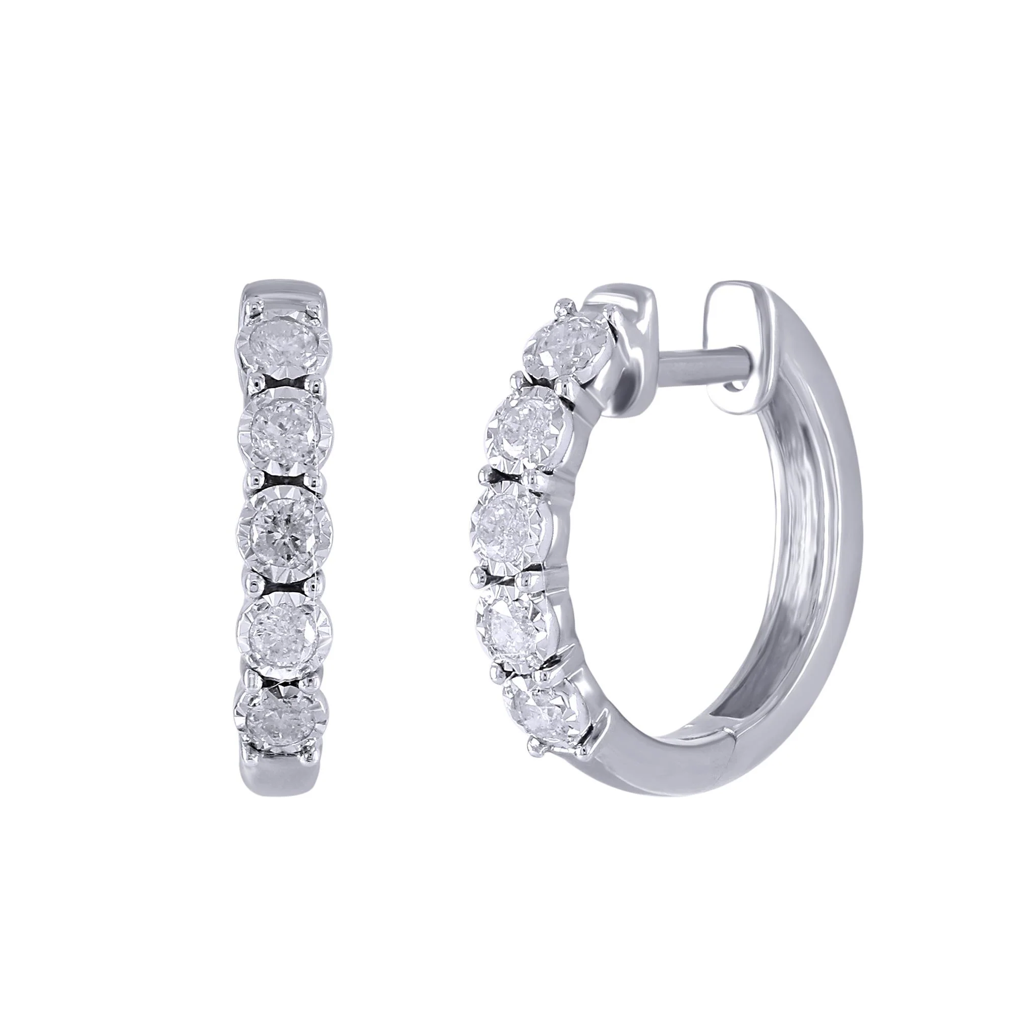 Illusion Diamond Huggies - Image 3