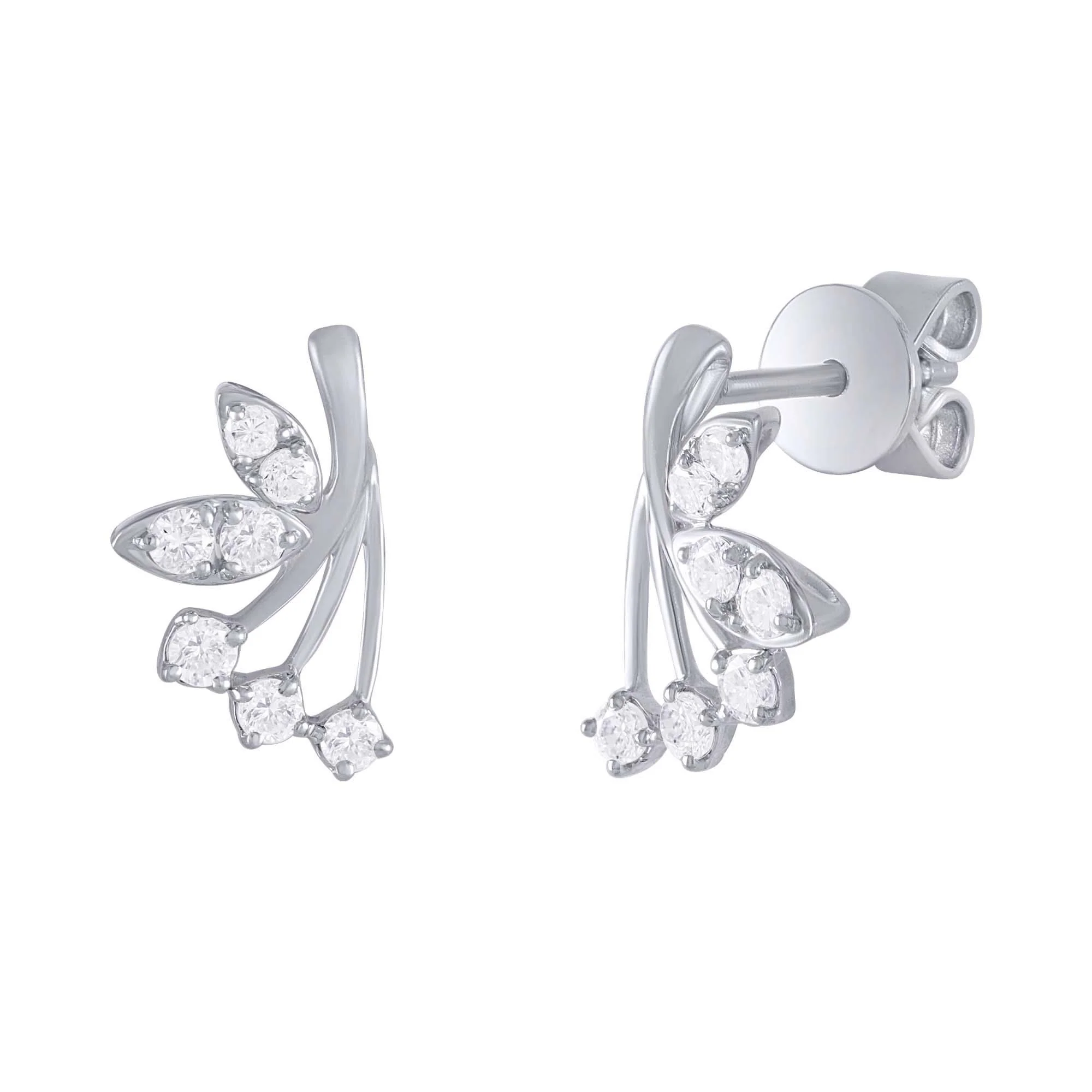 Lotus Flower Diamond Earrings - Image 4