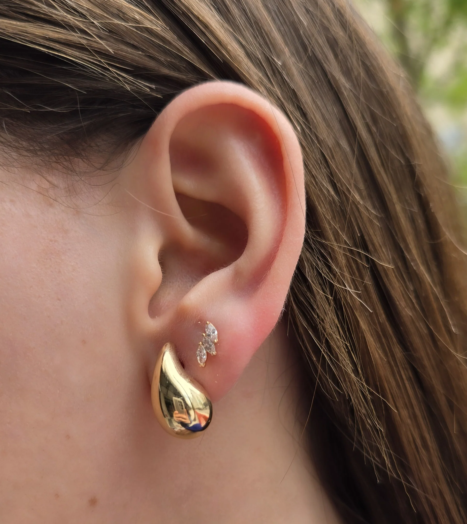 Medium Puff Drop Earrings - Image 2