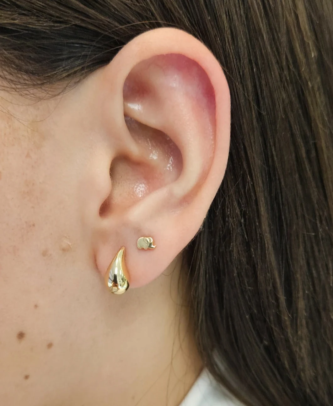 Small Puff Drop Earrings - Image 4