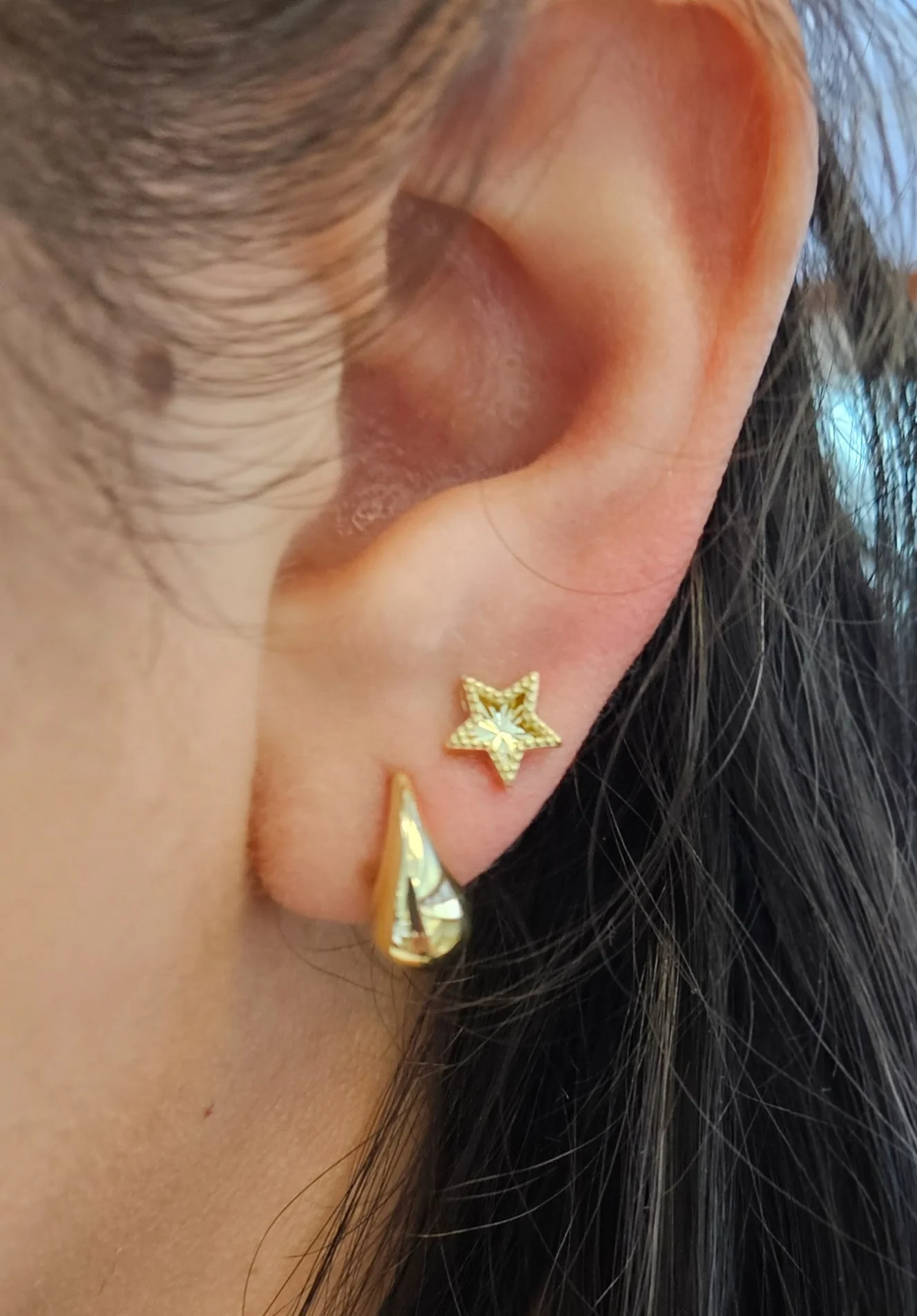 Small Puff Drop Earrings - Image 5