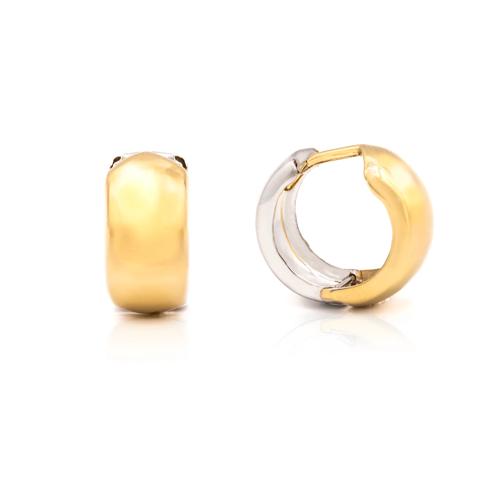 Medium Two Tone Hoop Earrings