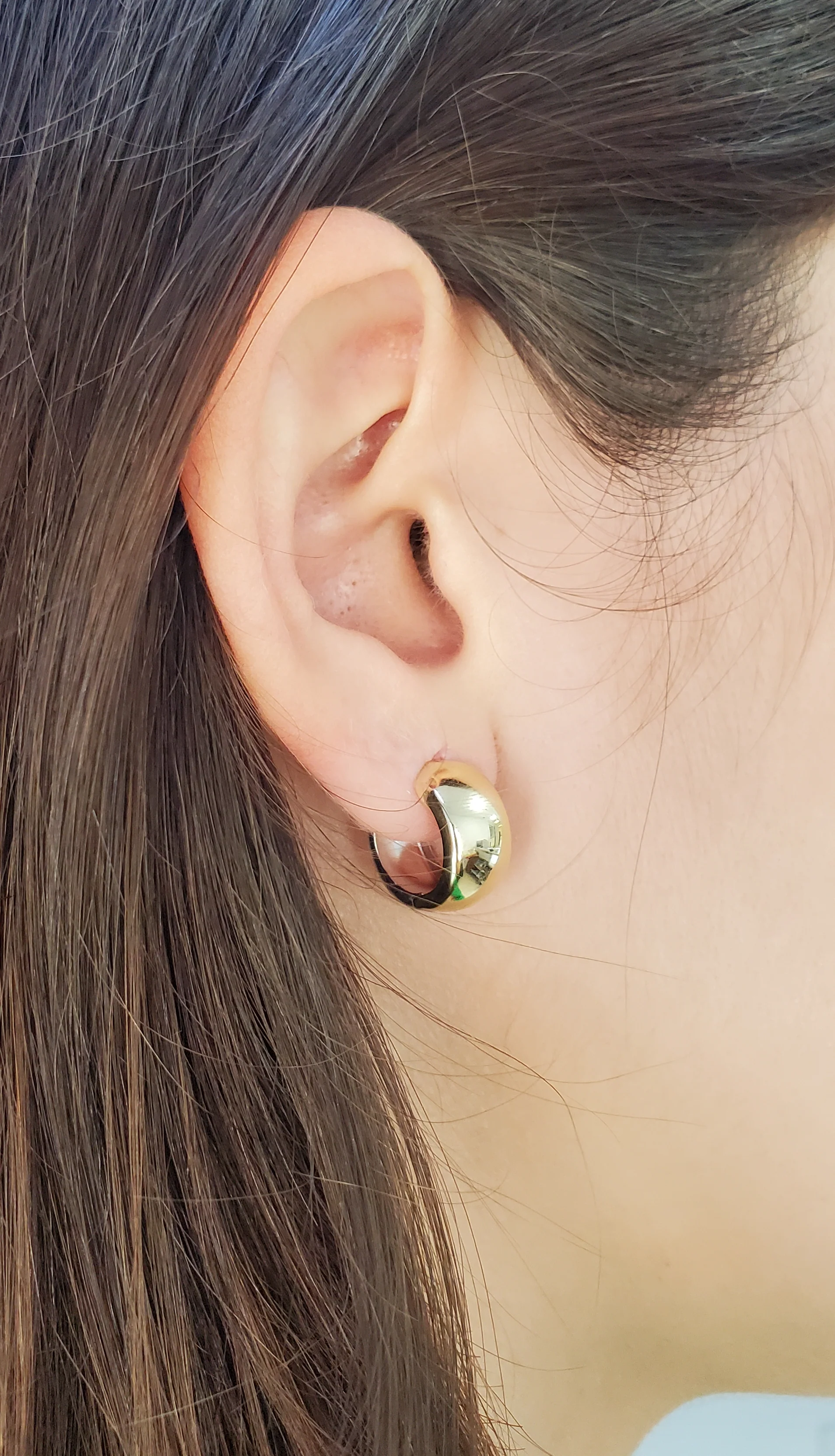 Medium Two Tone Hoop Earrings - Image 2